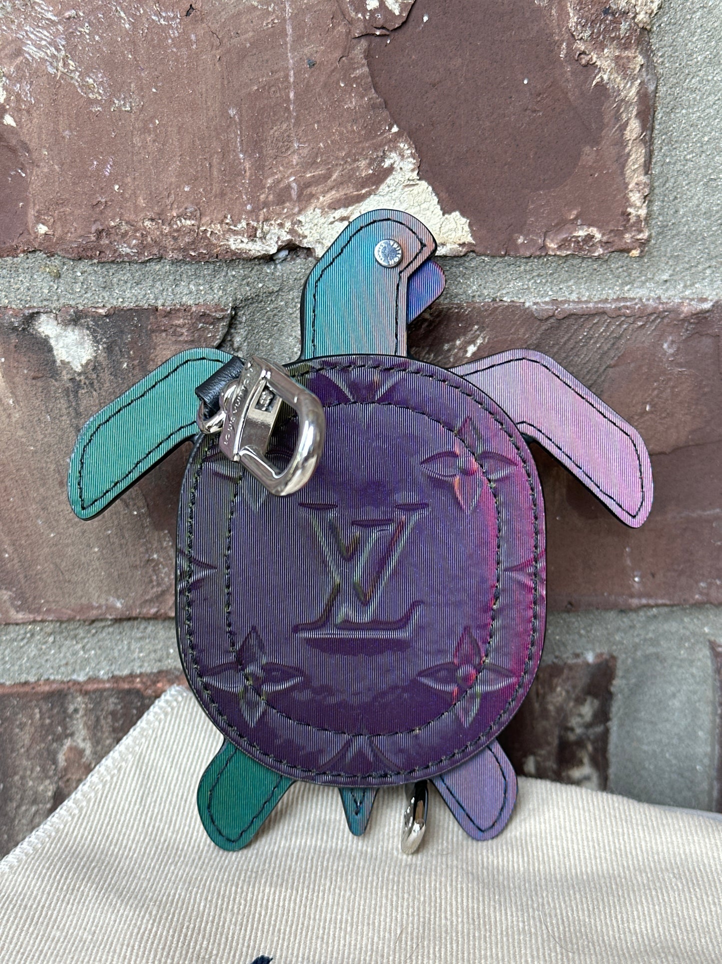 Louis Vuitton Turtle Pouch Bag Charm Iridescent Monogram 50026
