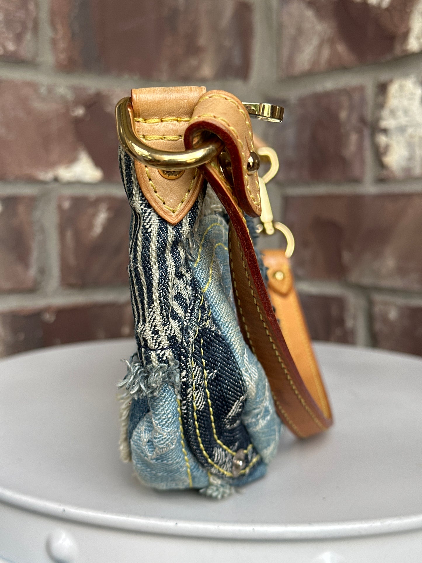 Louis Vuitton Patchwork Pouchy Handbag Denim 712347
