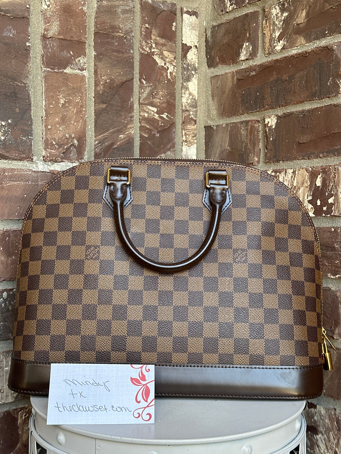 Louis Vuitton Alma Handbag Damier Ebene MM 73409
