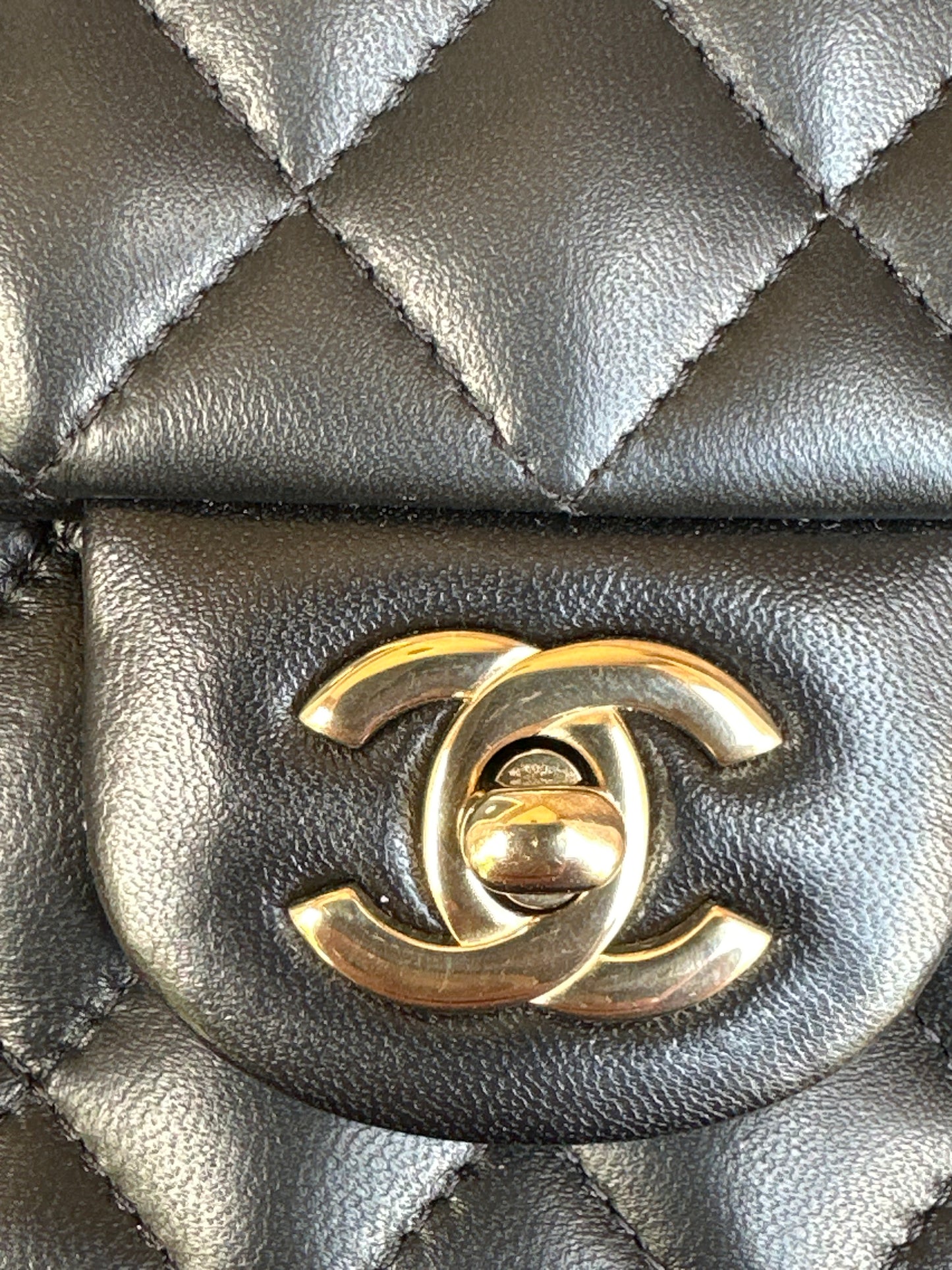 Chanel Classic Single Flap Top Handle Bag Quilted Lambskin Mini 51134