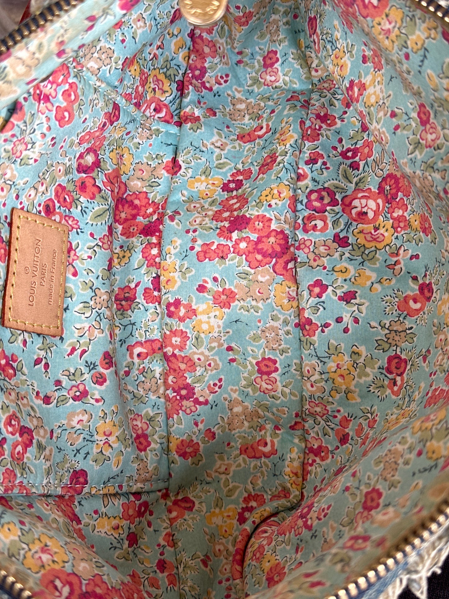 Louis Vuitton Patchwork Pouchy Handbag Denim 712347