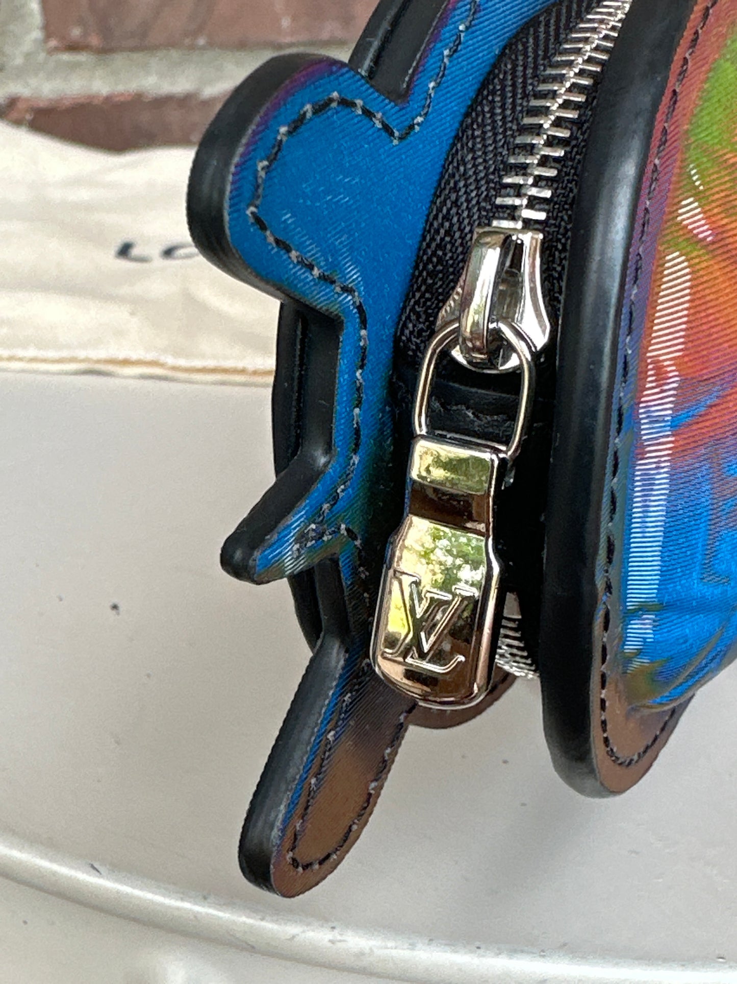 Louis Vuitton Turtle Pouch Bag Charm Iridescent Monogram 50026