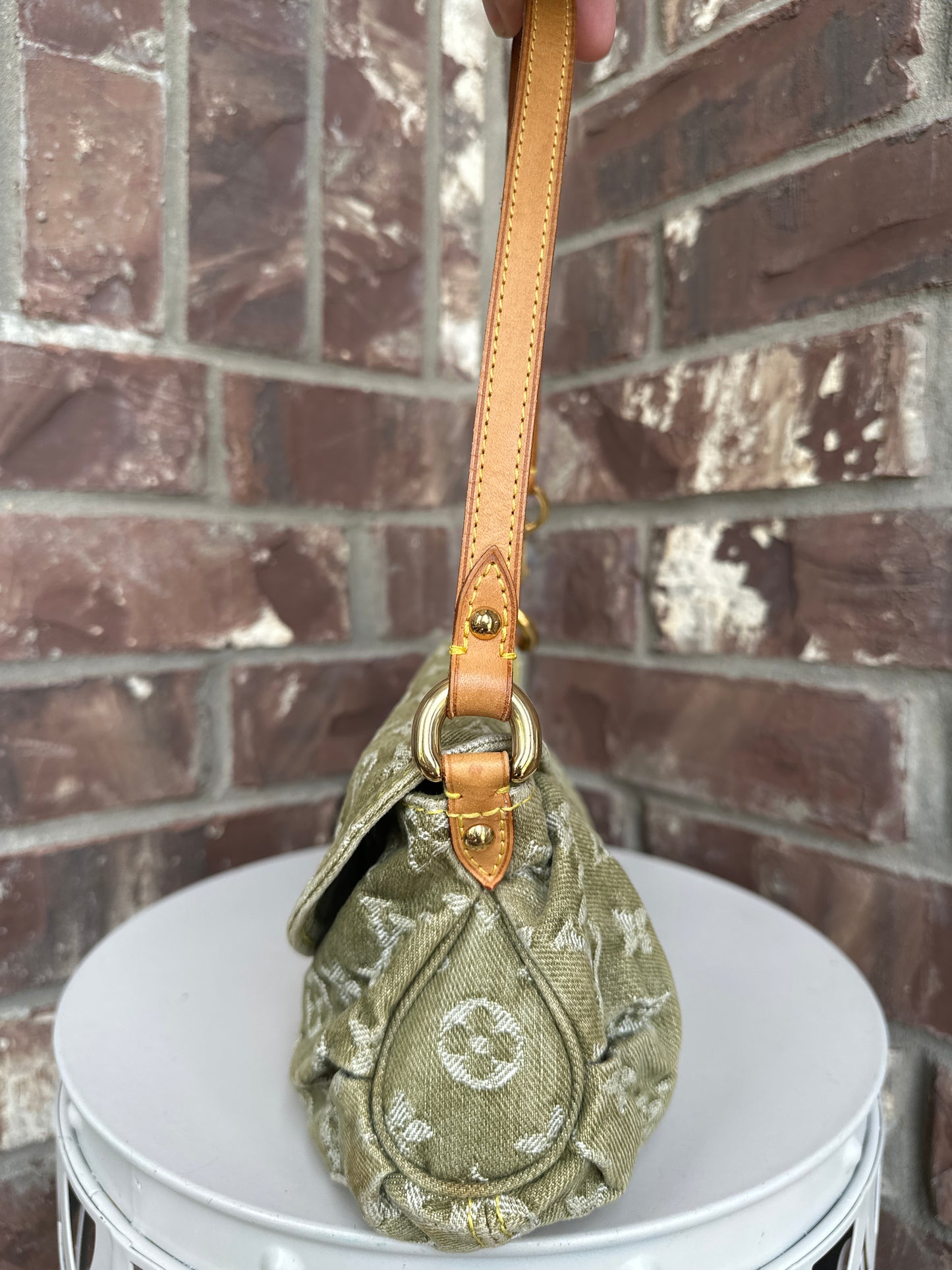Louis Vuitton Pleaty Handbag Denim Mini 55546