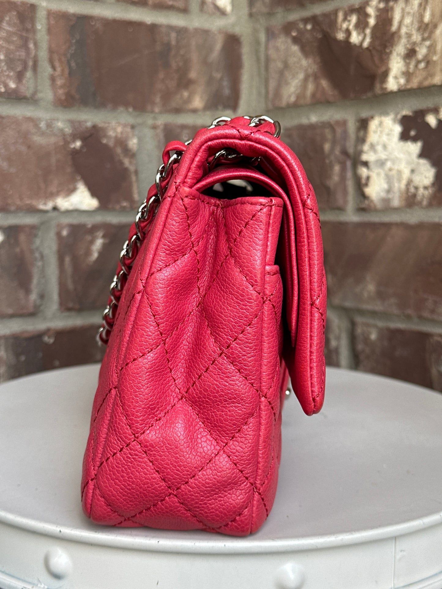 Chanel Classic Double Flap Bag Quilted Caviar Medium 800902