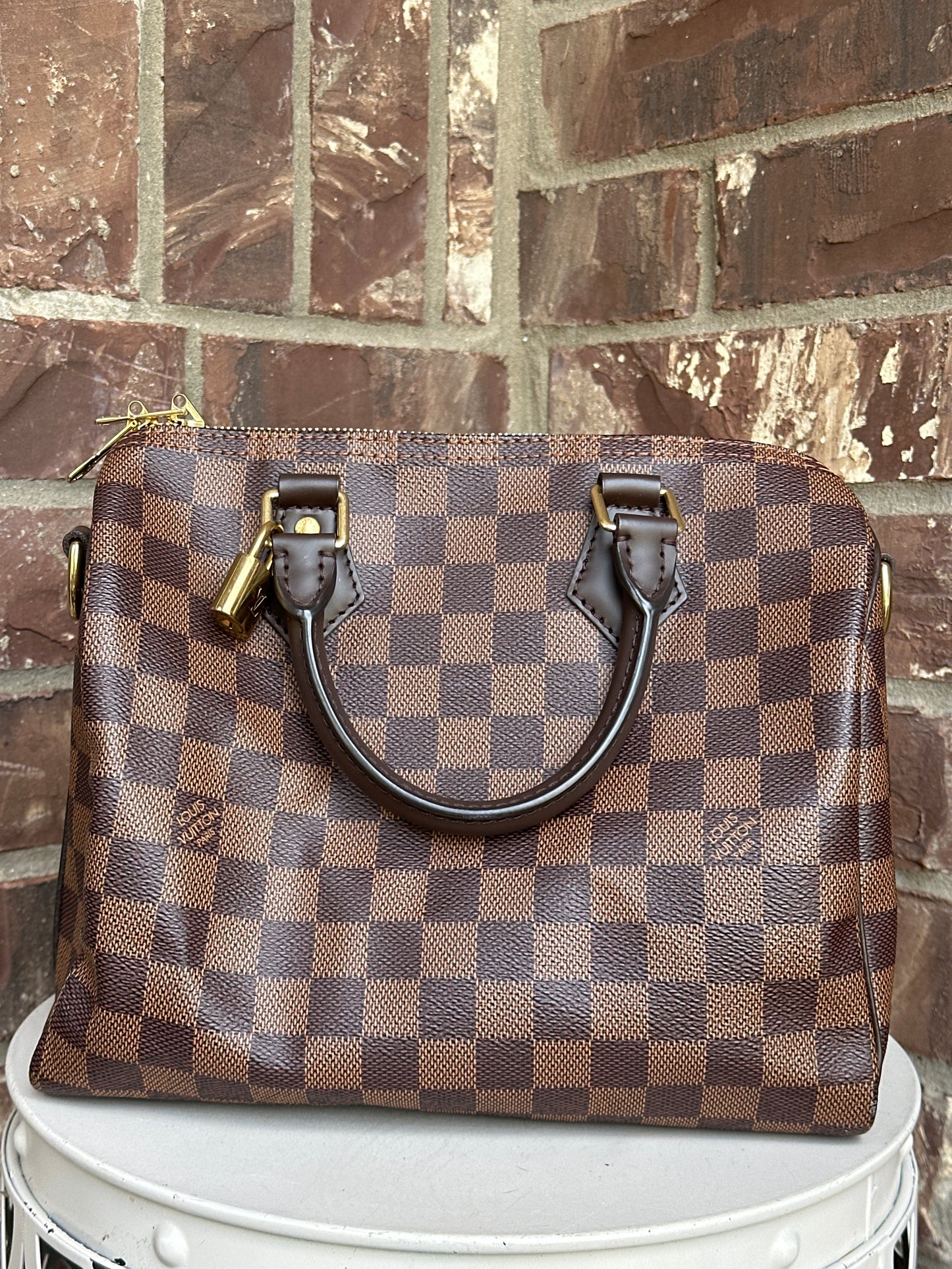 Louis Vuitton Speedy Bandouliere Bag Damier Ebene 25 76909