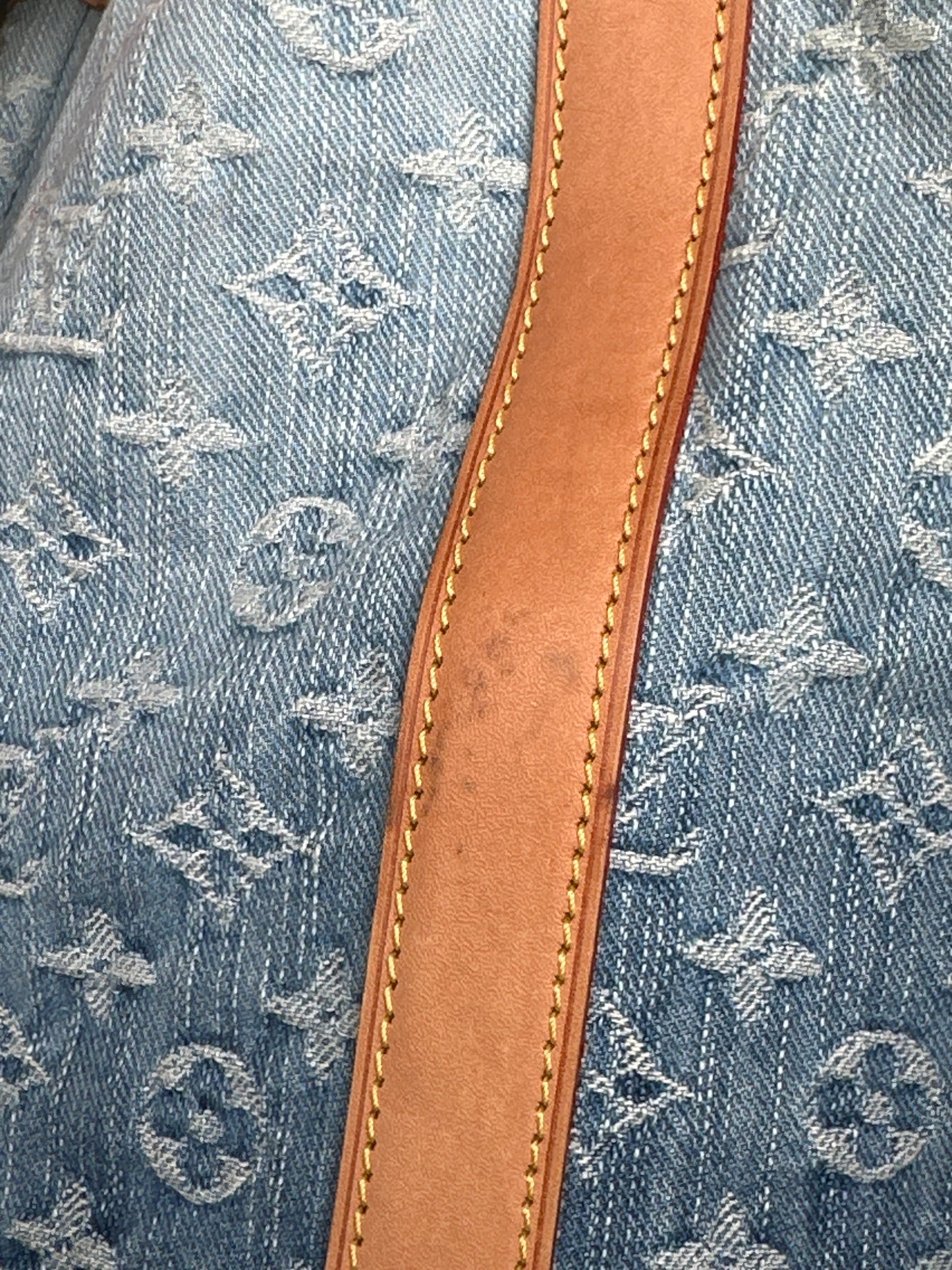 Louis Vuitton Sunburst Handbag Denim PM 89876