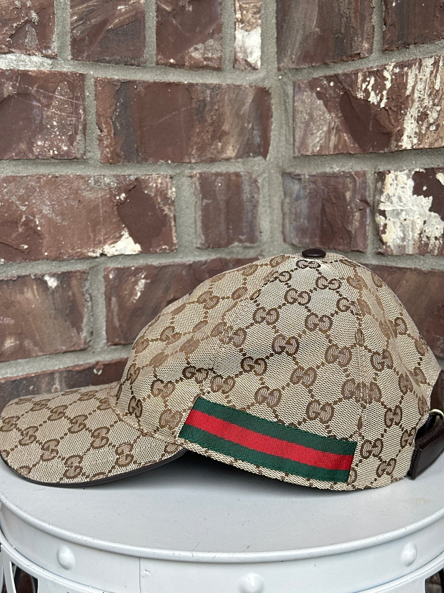 Gucci GG Canvas Web Sherry Line Cap (L)