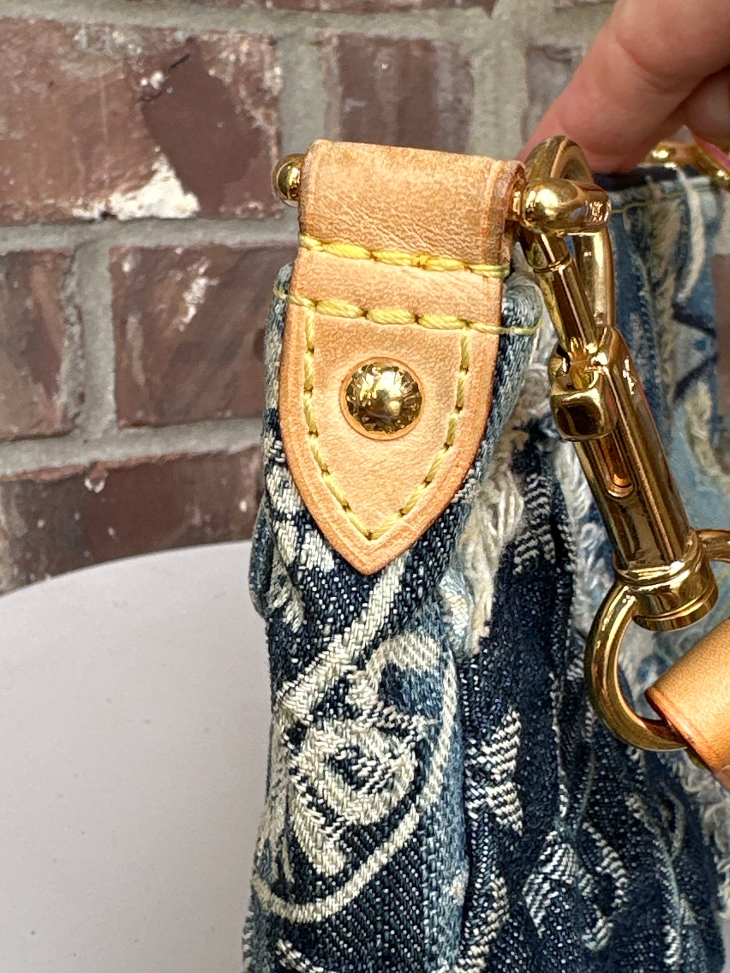 Louis Vuitton Patchwork Pouchy Handbag Denim 712347