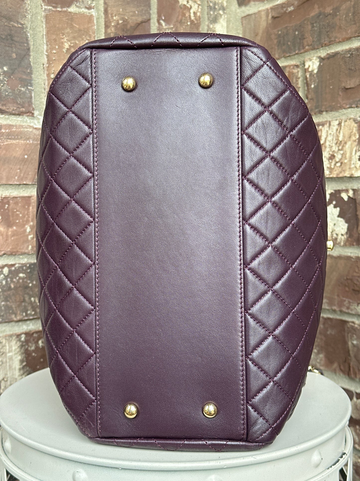 Chanel Drawstring CC Lock Medium Bucket Bag Quilted Lambskin 79898