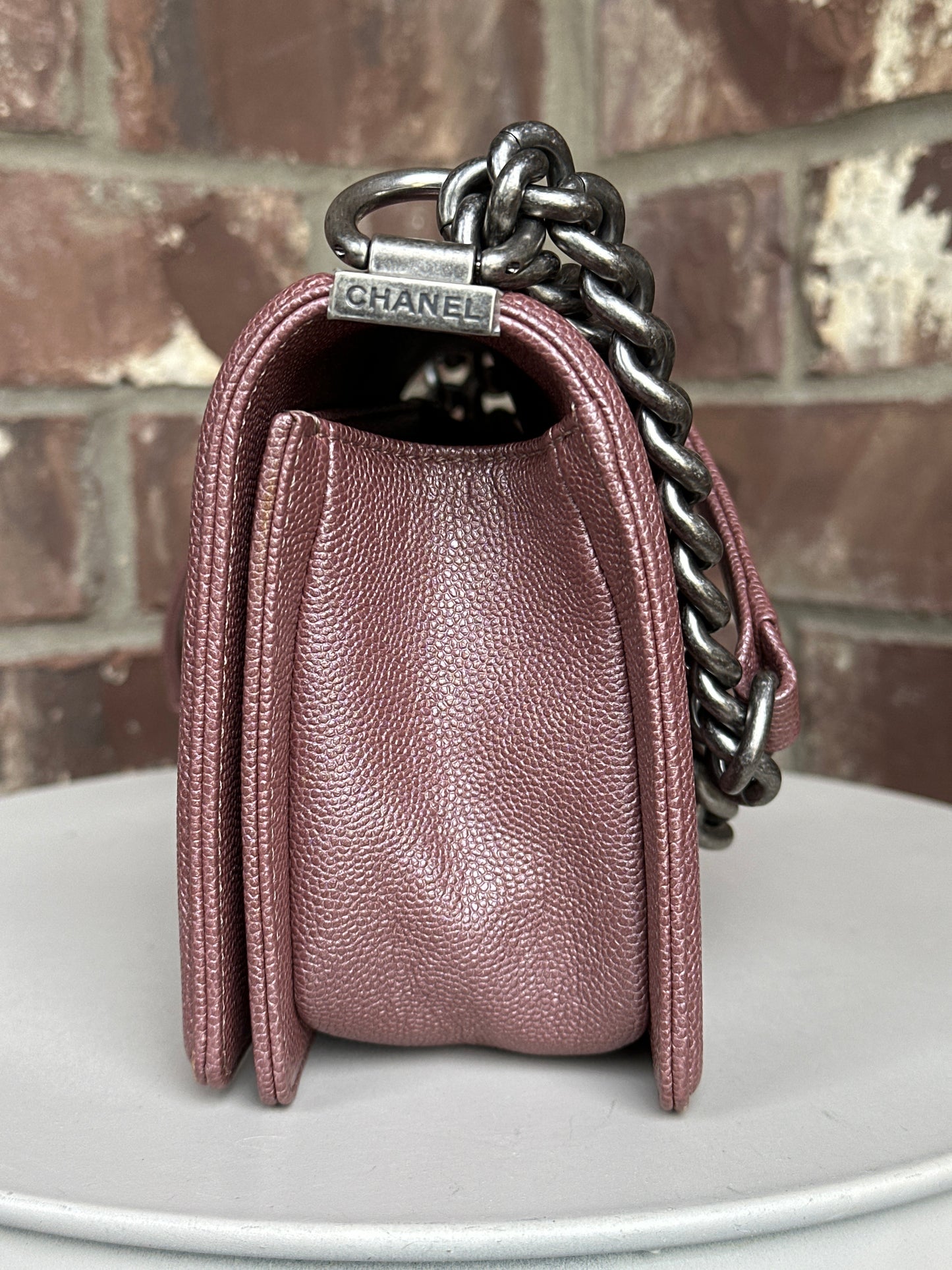 *Chanel Boy Flap Bag Chevron Caviar Small 90021