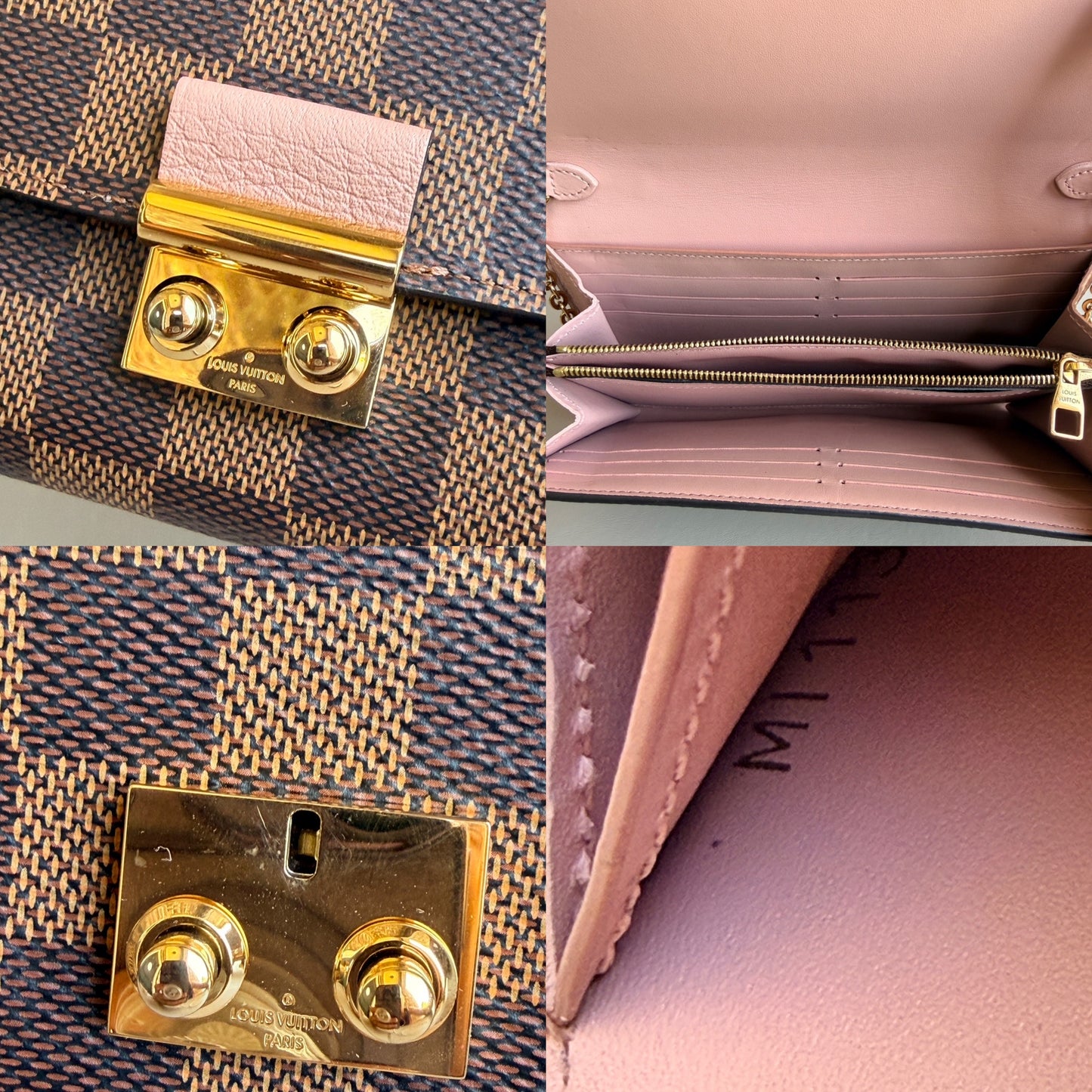 Louis Vuitton Croisette Chain Wallet Damier Ebene 47392