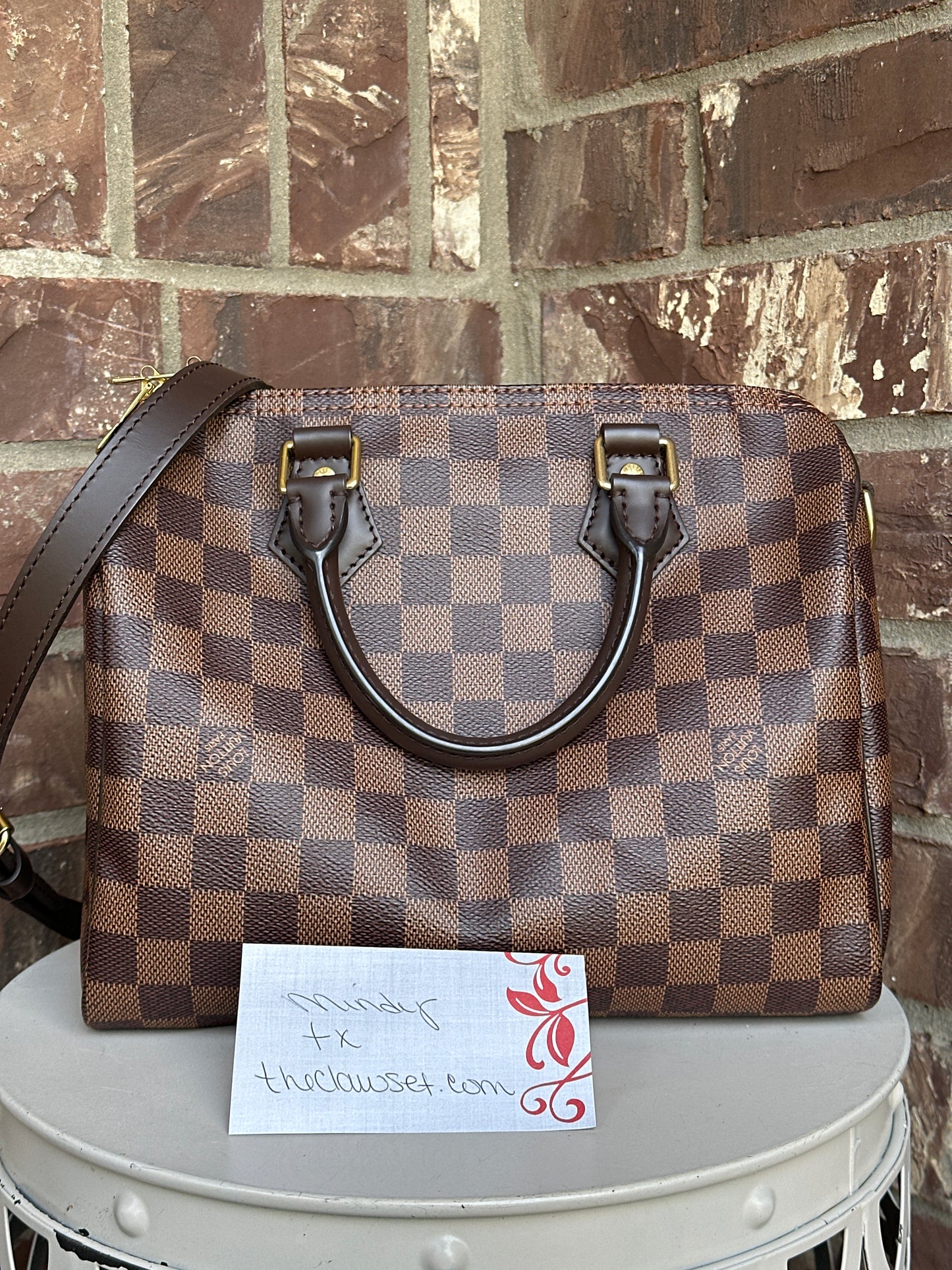 Louis Vuitton Speedy Bandouliere Bag Damier Ebene 25 76909