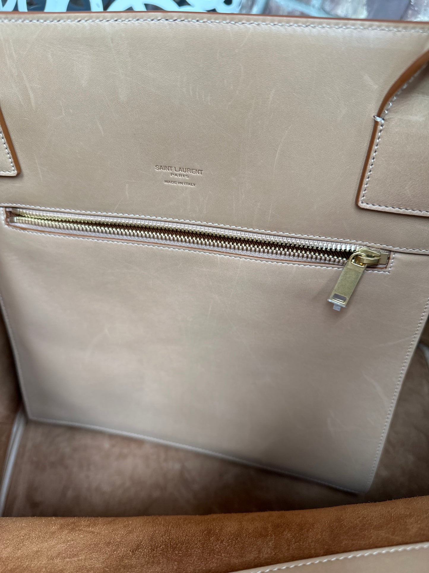 Saint Laurent Rive Gauche Tote Bag Leather Large 95567