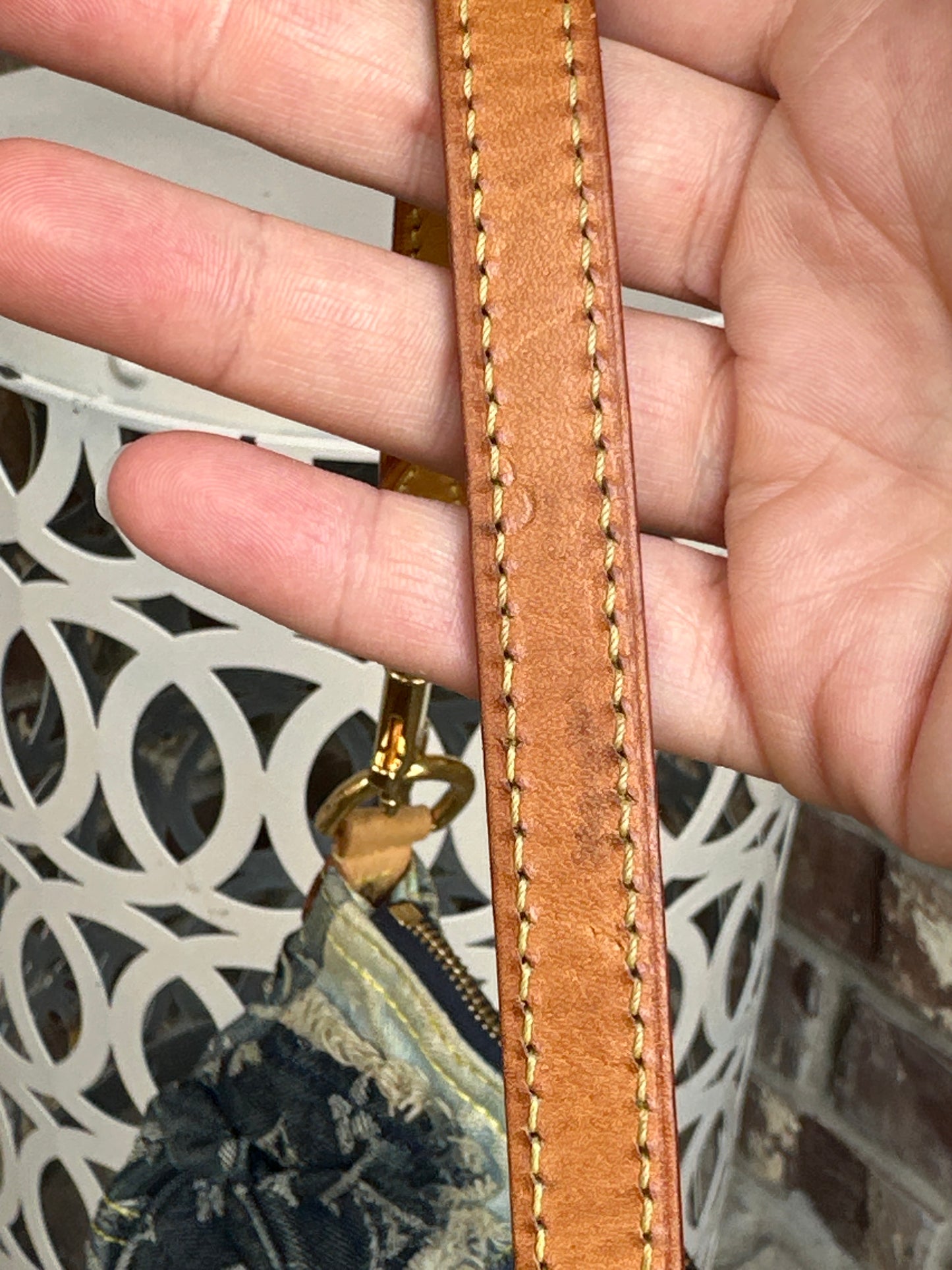 Louis Vuitton Patchwork Pouchy Handbag Denim 712347