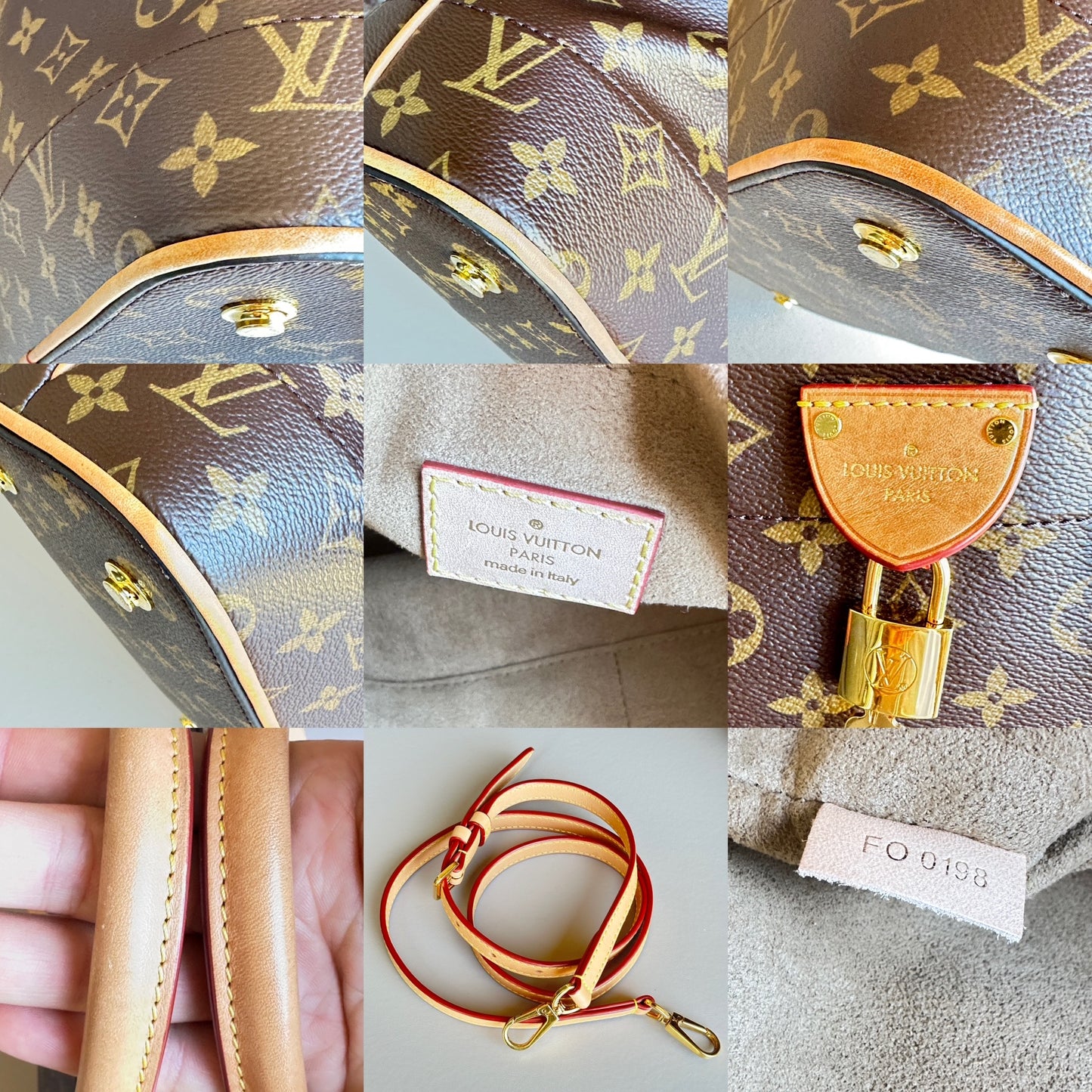 Louis Vuitton Carry All Handbag Monogram Canvas MM Brown 42346