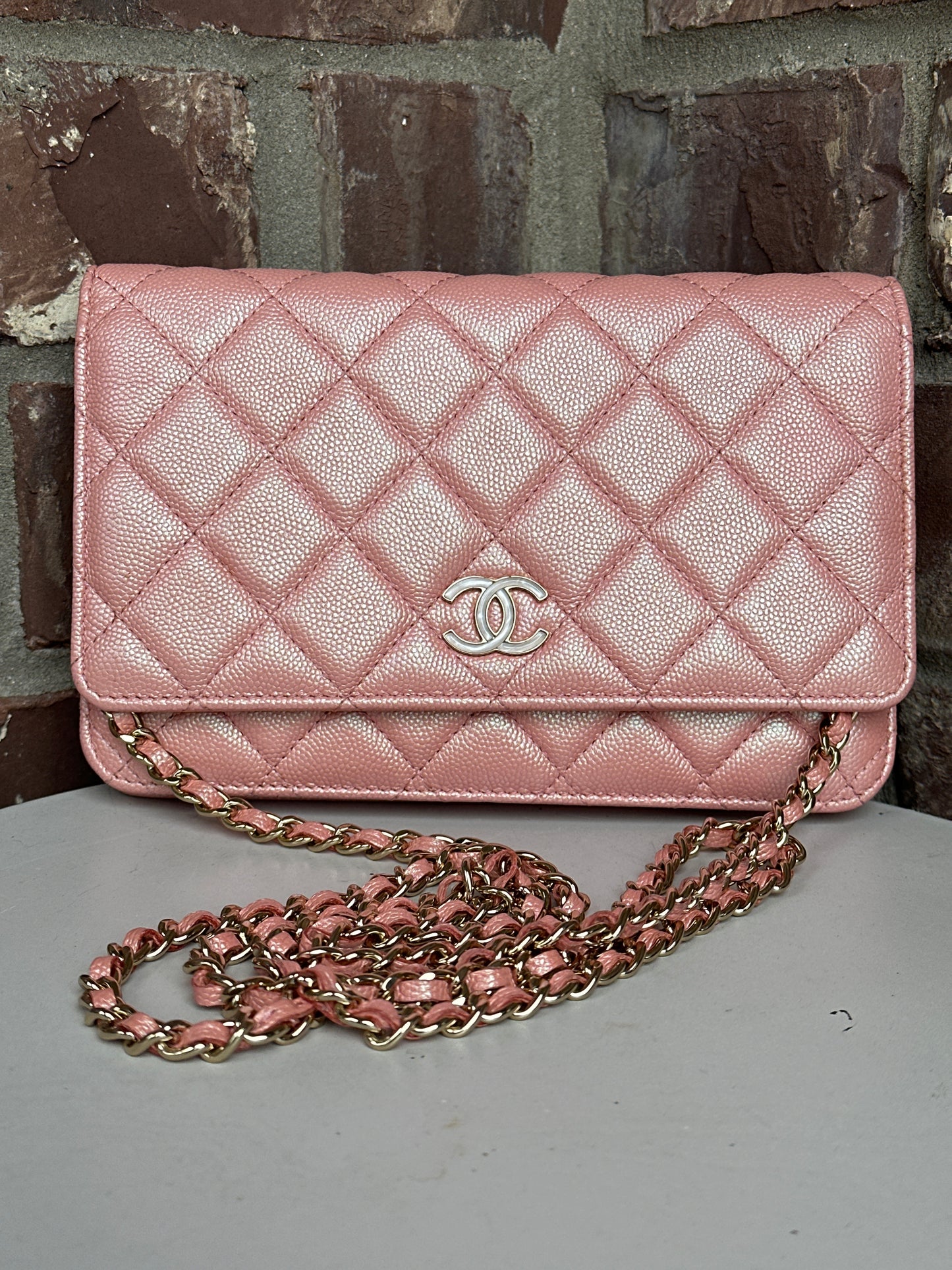 Chanel Wallet on Chain Quilted Iridescent Caviar 41129