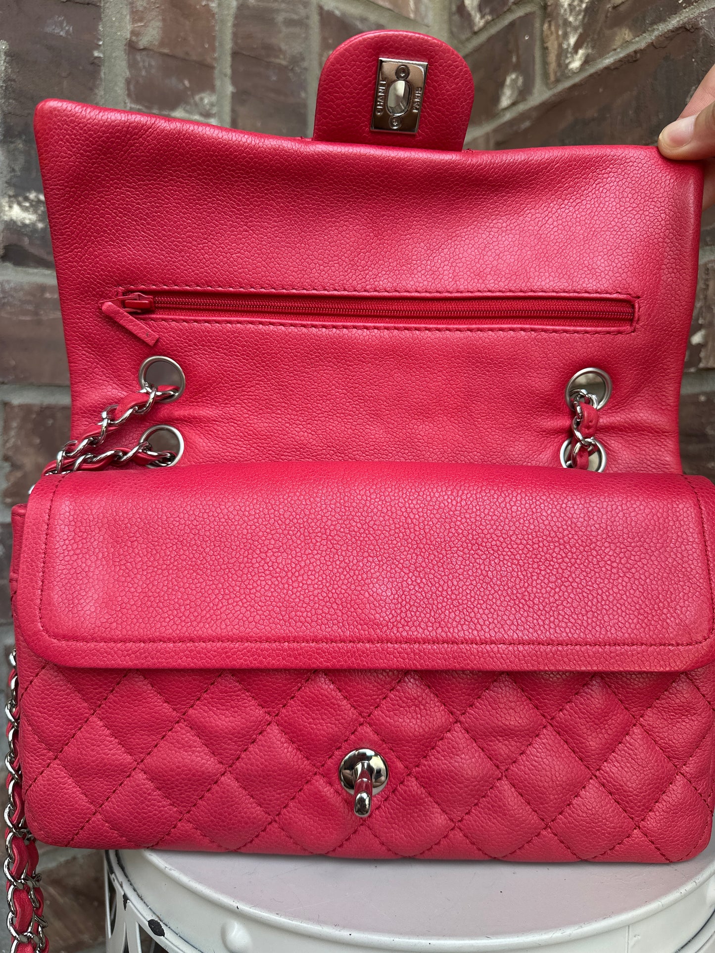 Chanel Classic Double Flap Bag Quilted Caviar Medium 800902