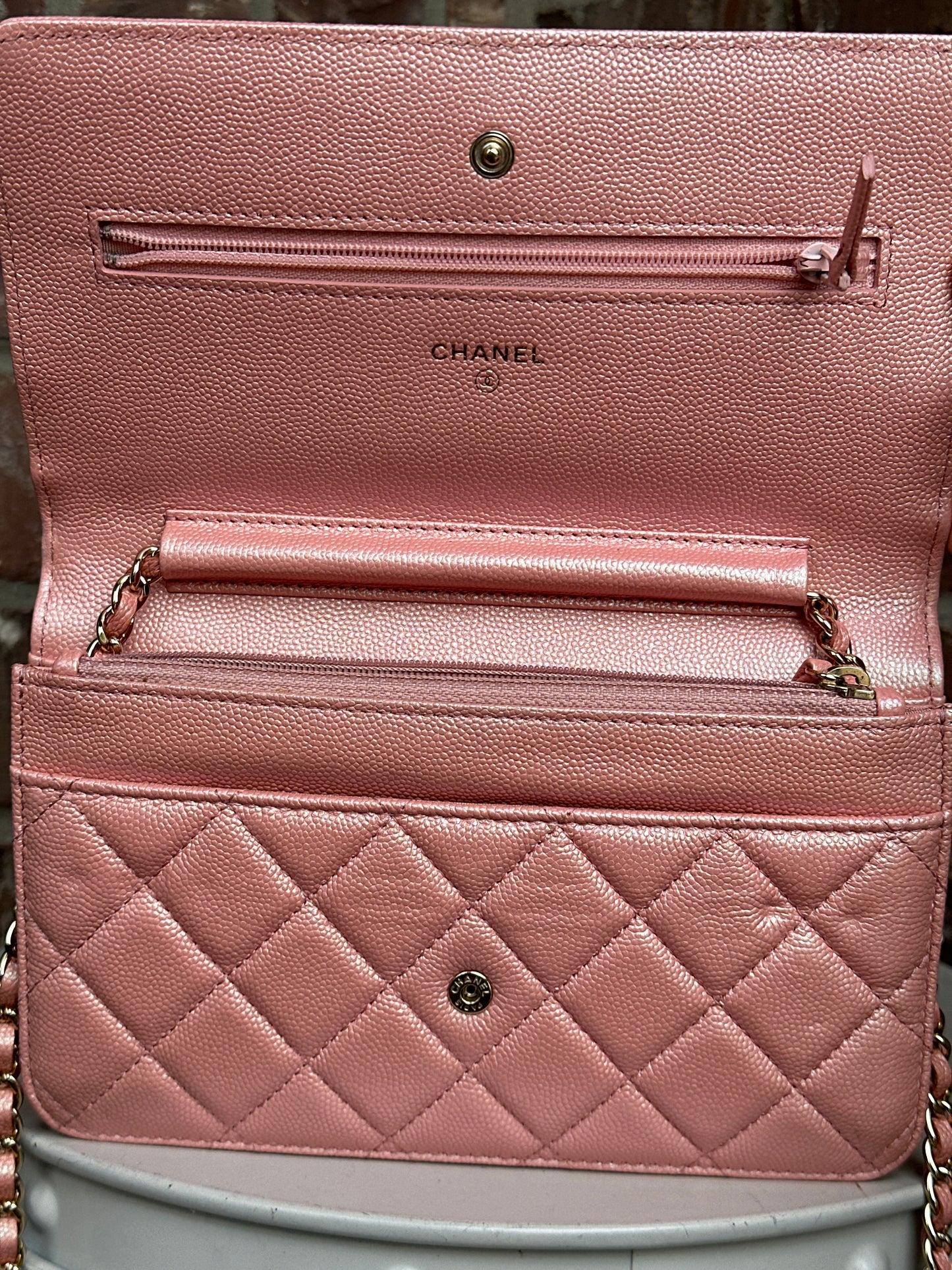 Chanel Wallet on Chain Quilted Iridescent Caviar 41129