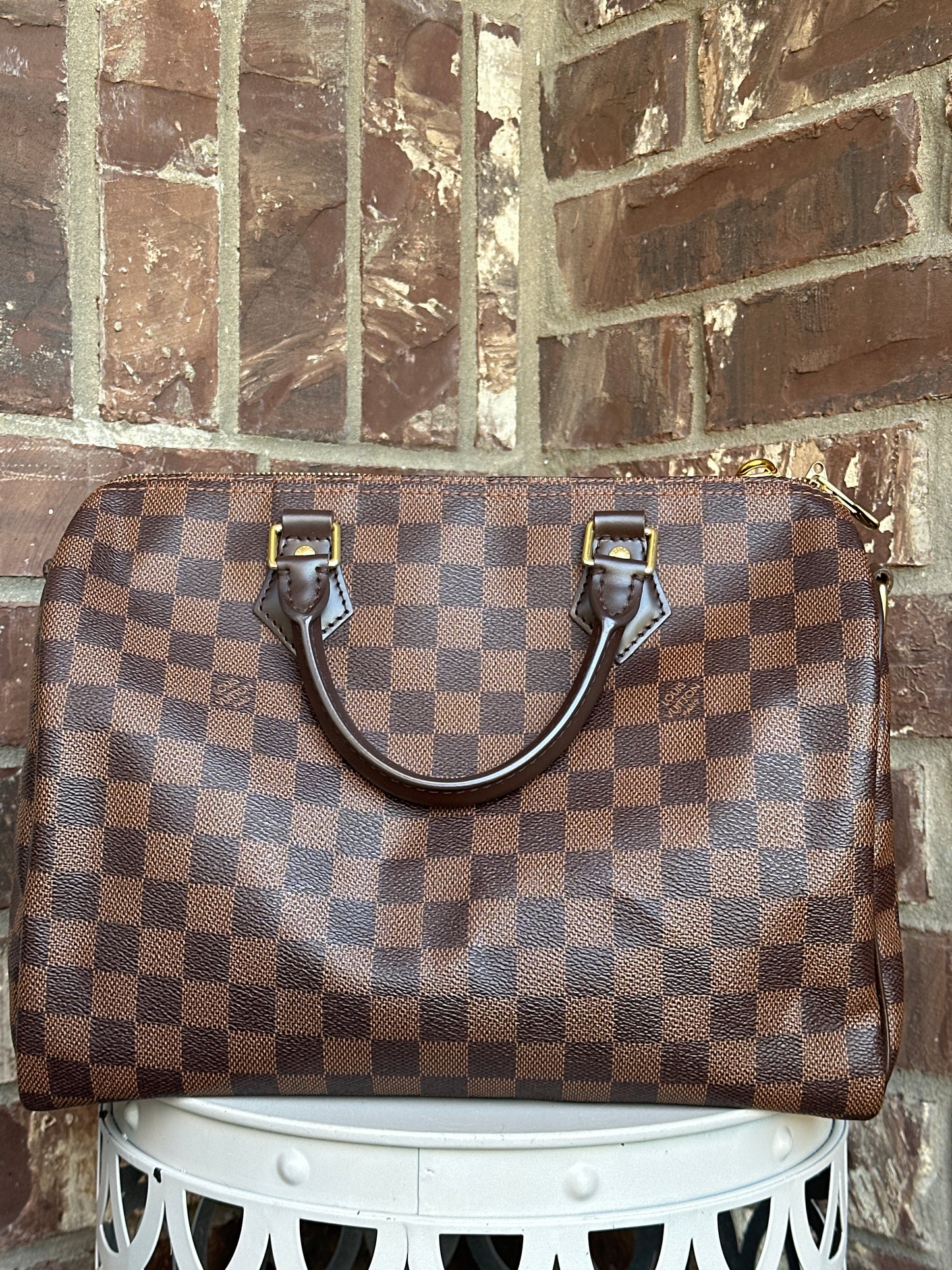 Louis Vuitton Speedy Bandouliere Bag Damier Ebene 30 90265