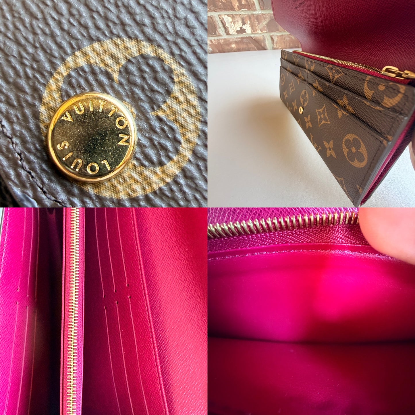 Louis Vuitton Sarah Monogram Wallet Brown 37458
