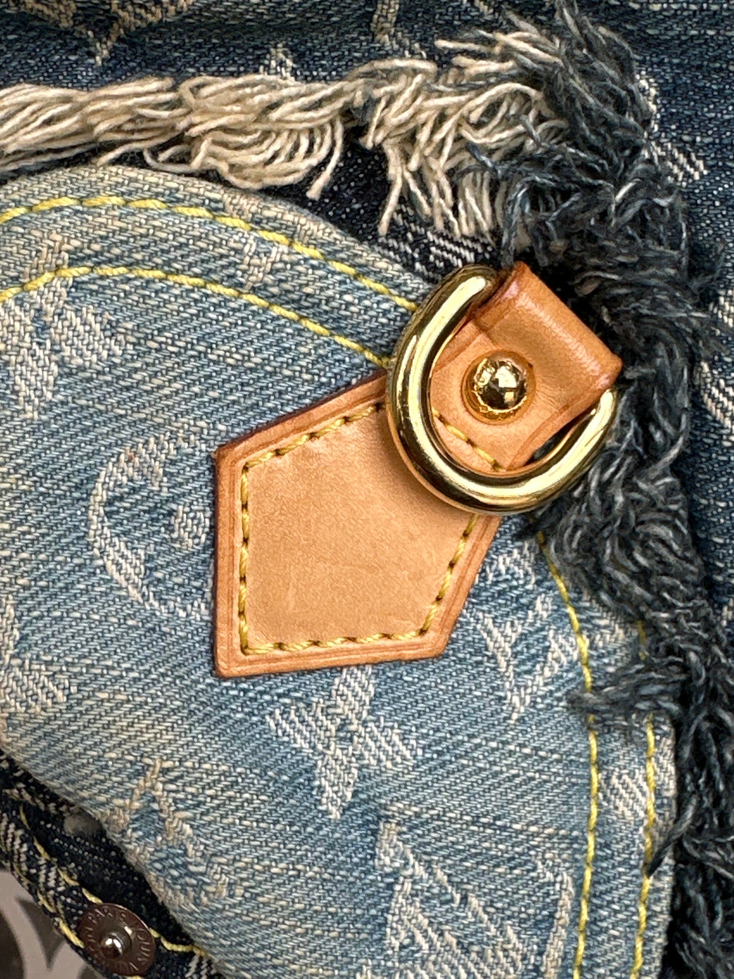 Louis Vuitton Patchwork Pouchy Handbag Denim 712347