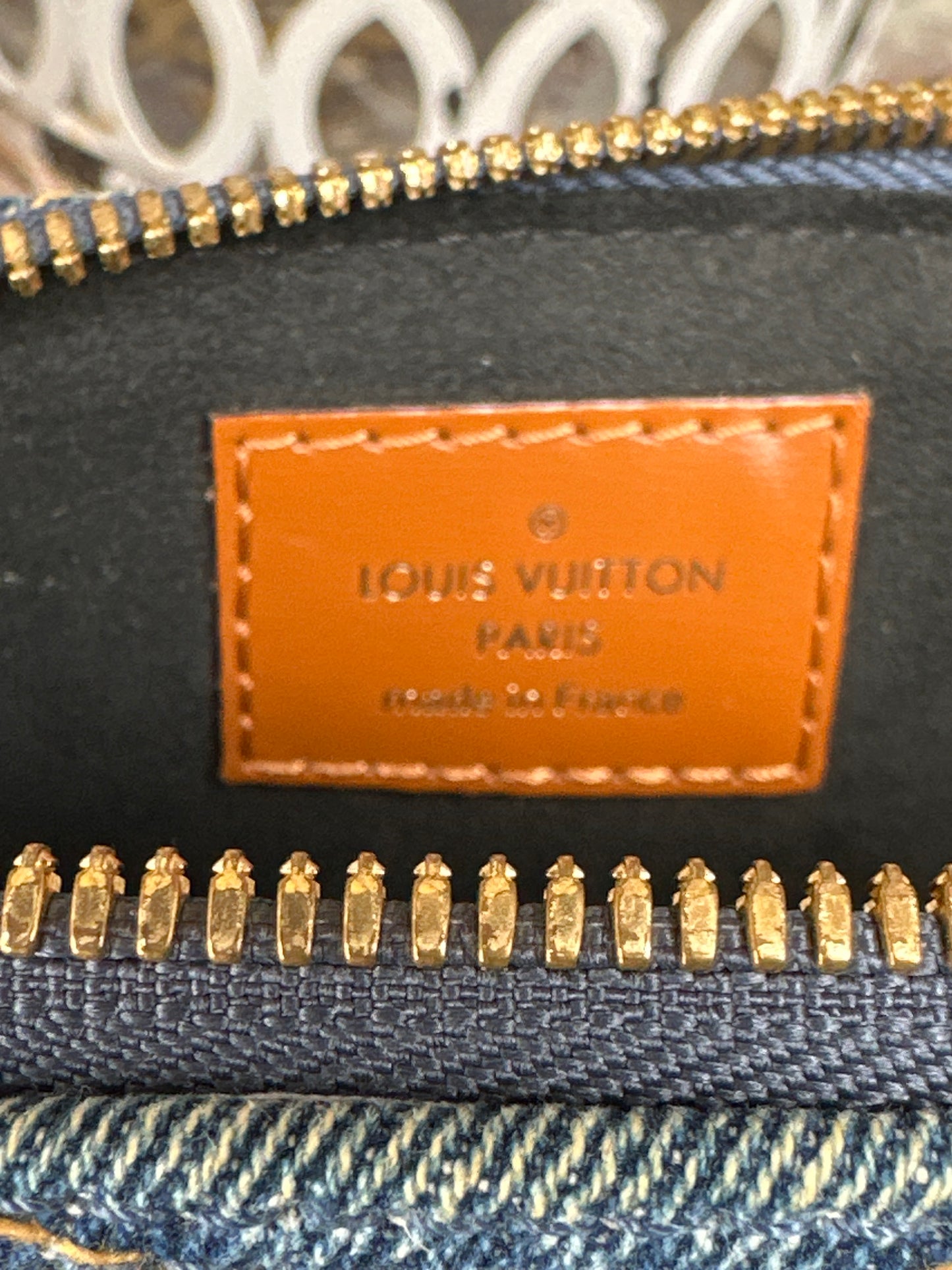 Louis Vuitton Alma Handbag Malletage Denim Leather BB 68802