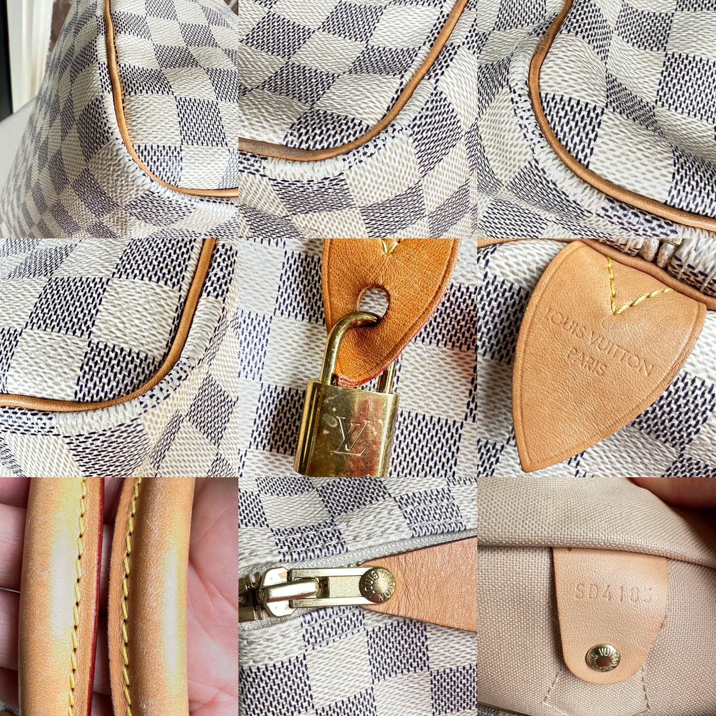 Louis Vuitton Speedy Handbag Damier Azur 35 34899