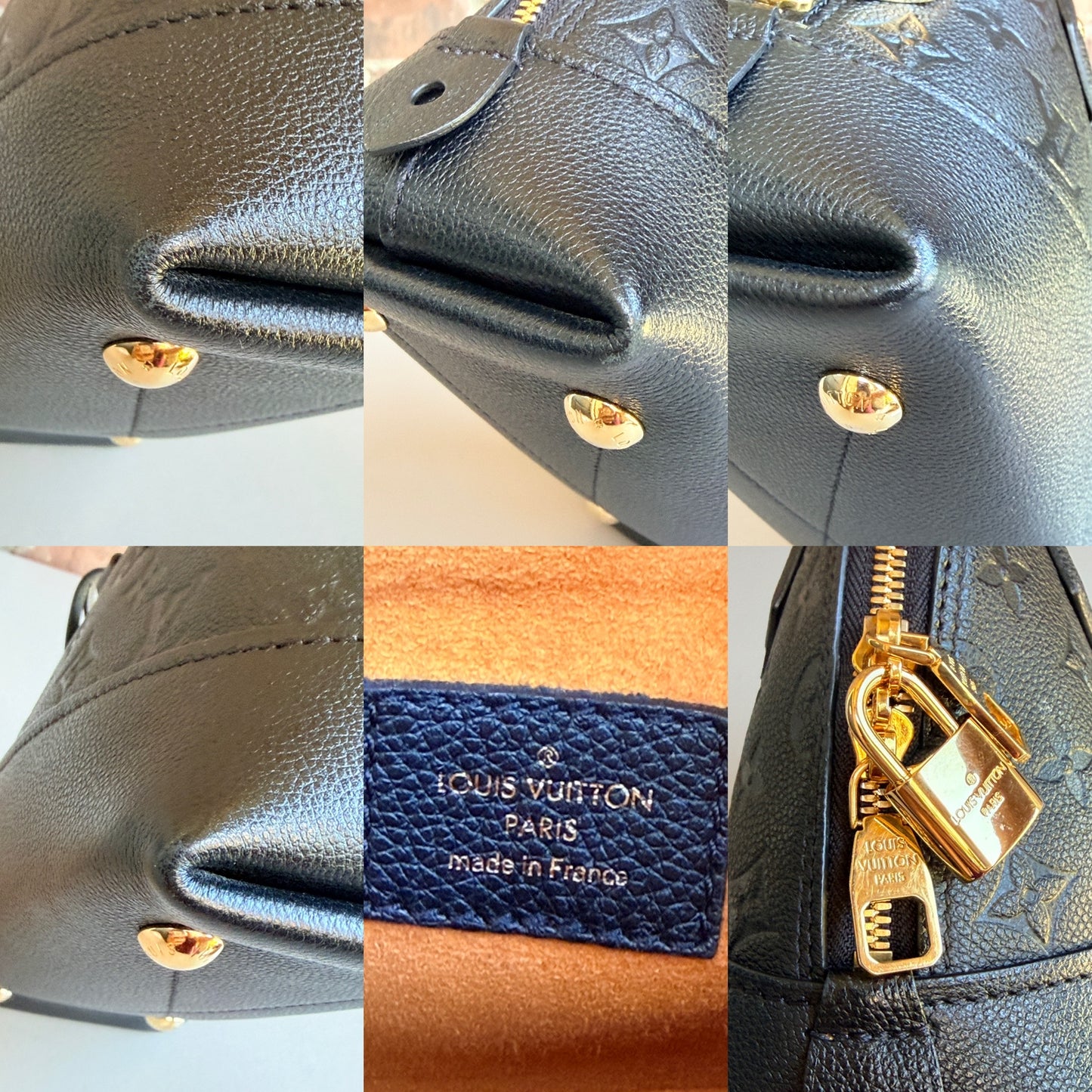 Louis Vuitton Neo Alma Handbag Monogram Empreinte Leather BB Black 82972