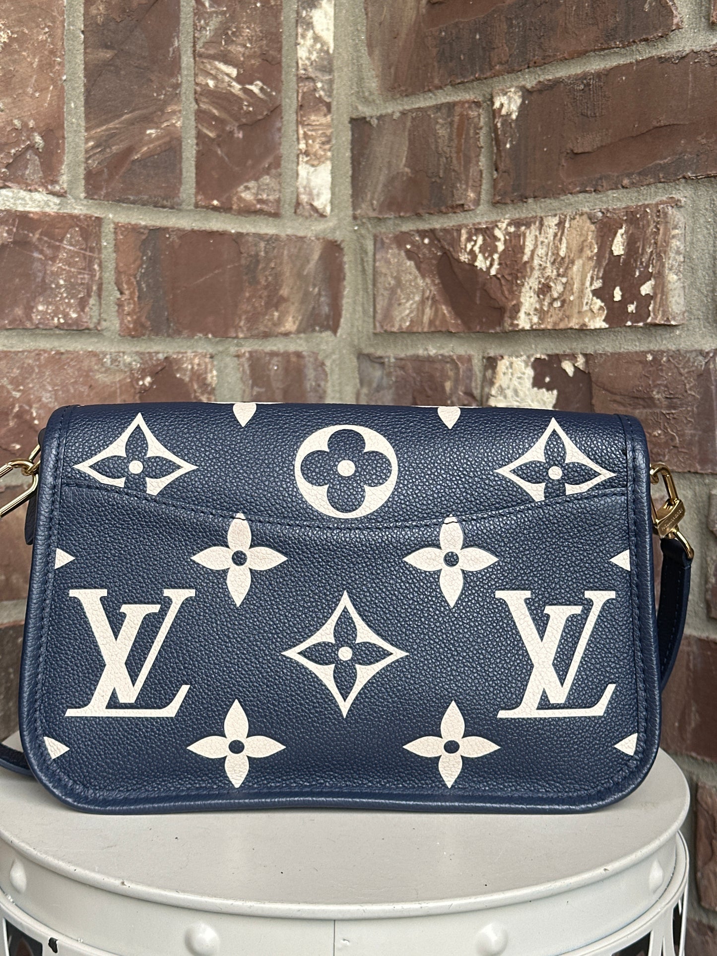 Louis Vuitton Diane NM Handbag Bicolor Monogram Empreinte Giant 31156