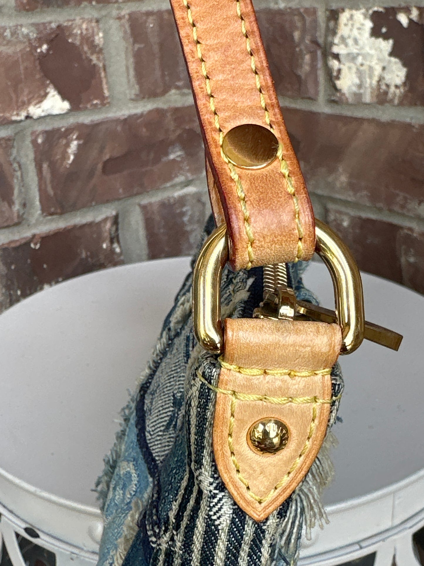 Louis Vuitton Patchwork Pouchy Handbag Denim 712347