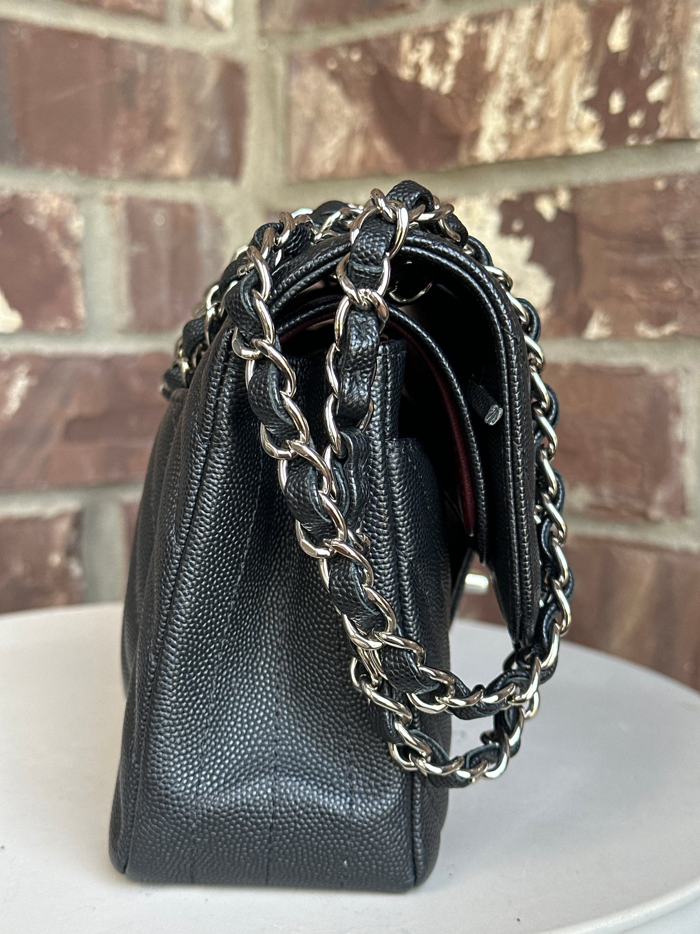 Chanel Classic Double Flap Bag Chevron Caviar Small 33324