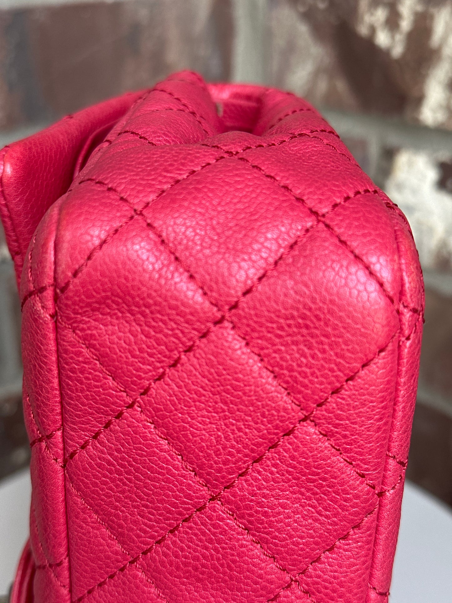 Chanel Classic Double Flap Bag Quilted Caviar Medium 800902