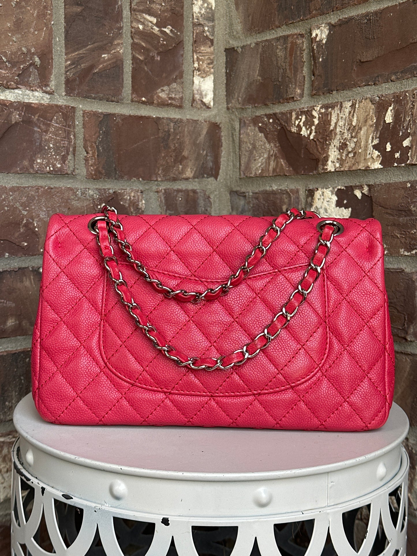Chanel Classic Double Flap Bag Quilted Caviar Medium 800902
