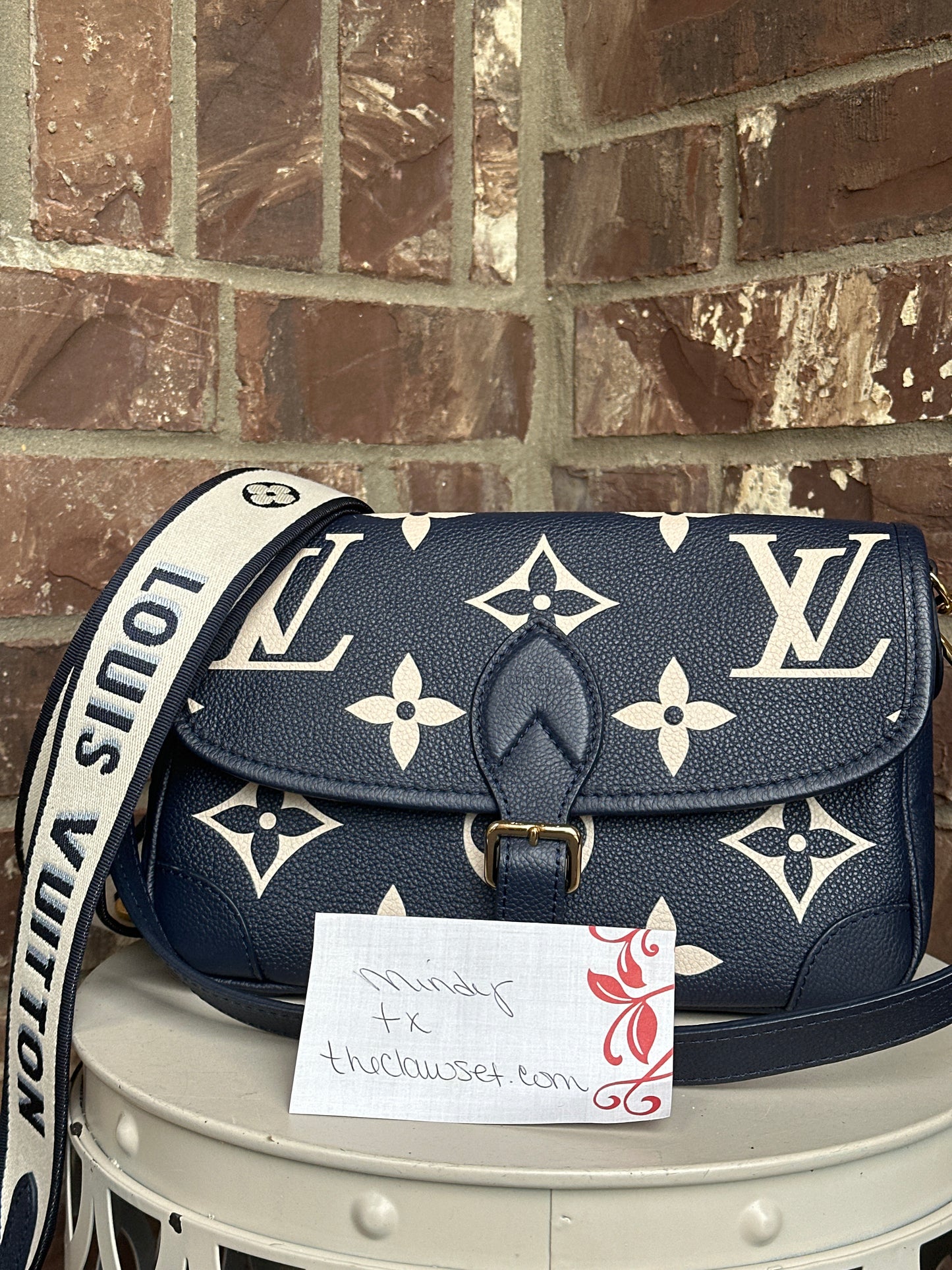 Louis Vuitton Diane NM Handbag Bicolor Monogram Empreinte Giant 31156