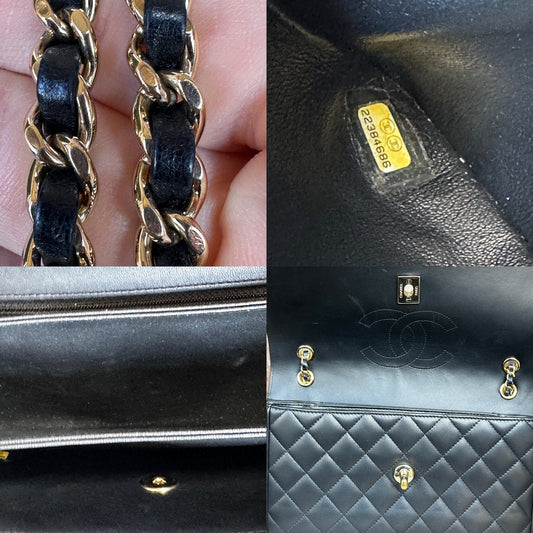 Chanel 3 Compartment Flap Bag Quilted Lambskin Medium 53464