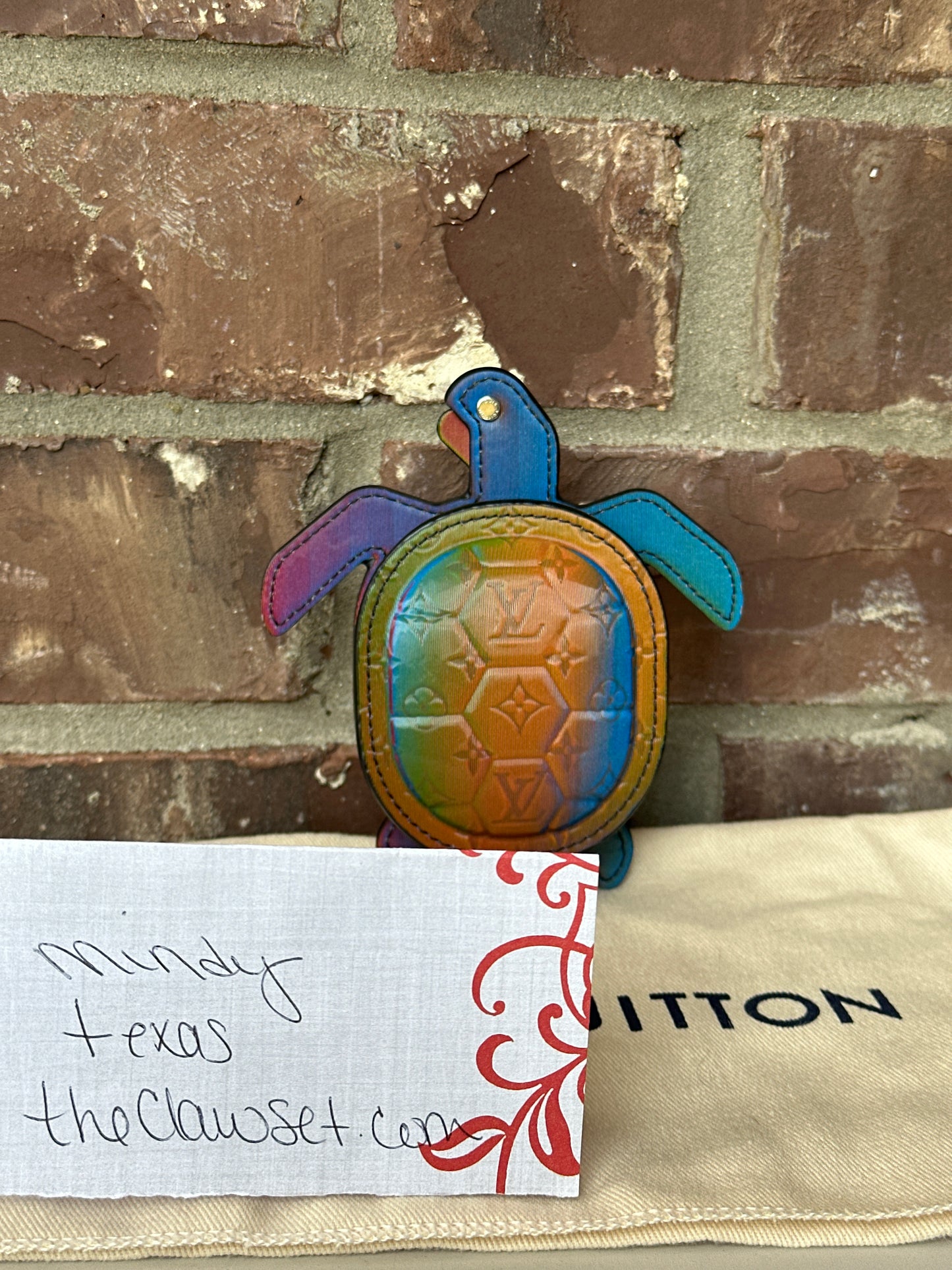 Louis Vuitton Turtle Pouch Bag Charm Iridescent Monogram 50026