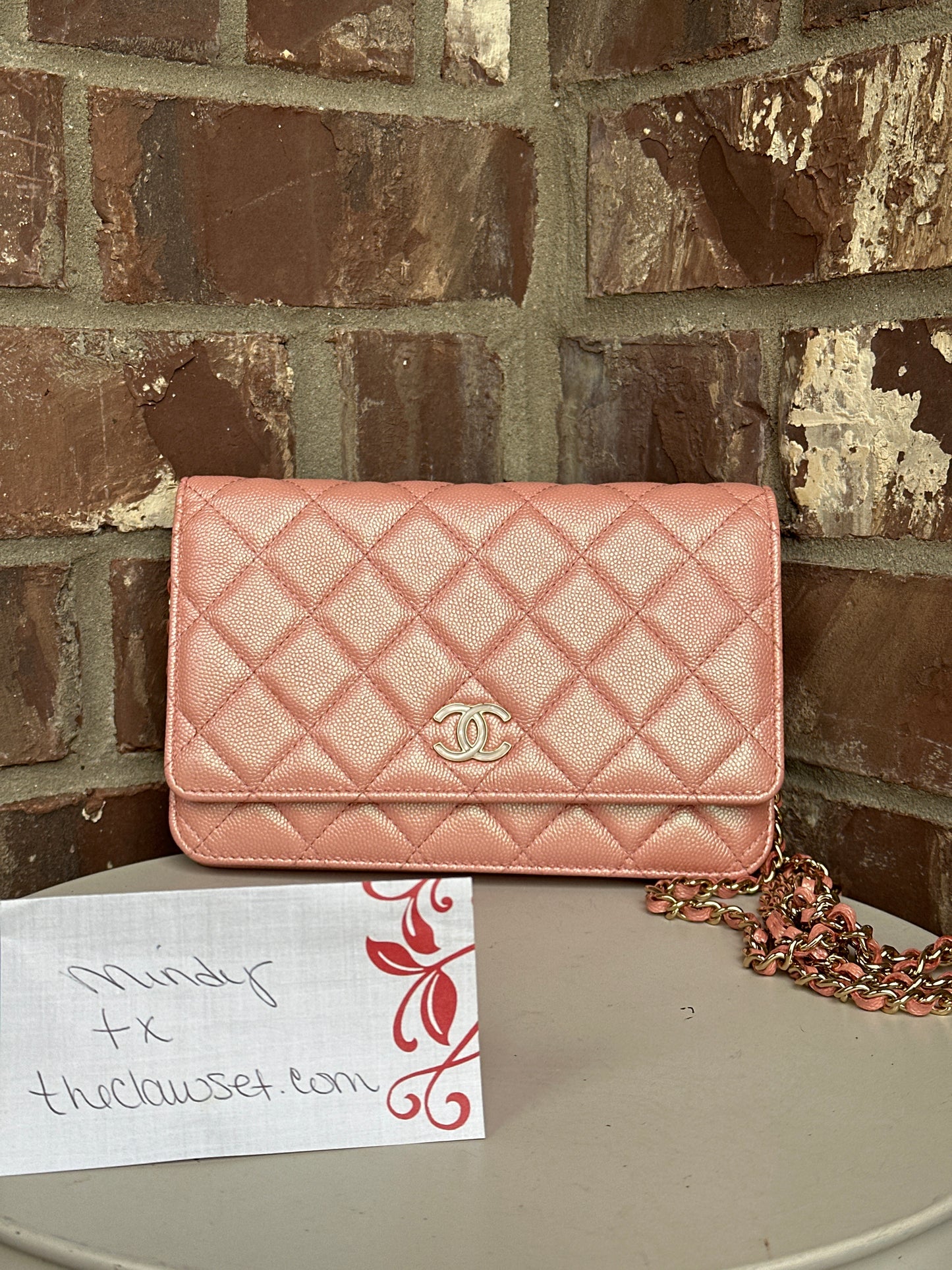 Chanel Wallet on Chain Quilted Iridescent Caviar 41129