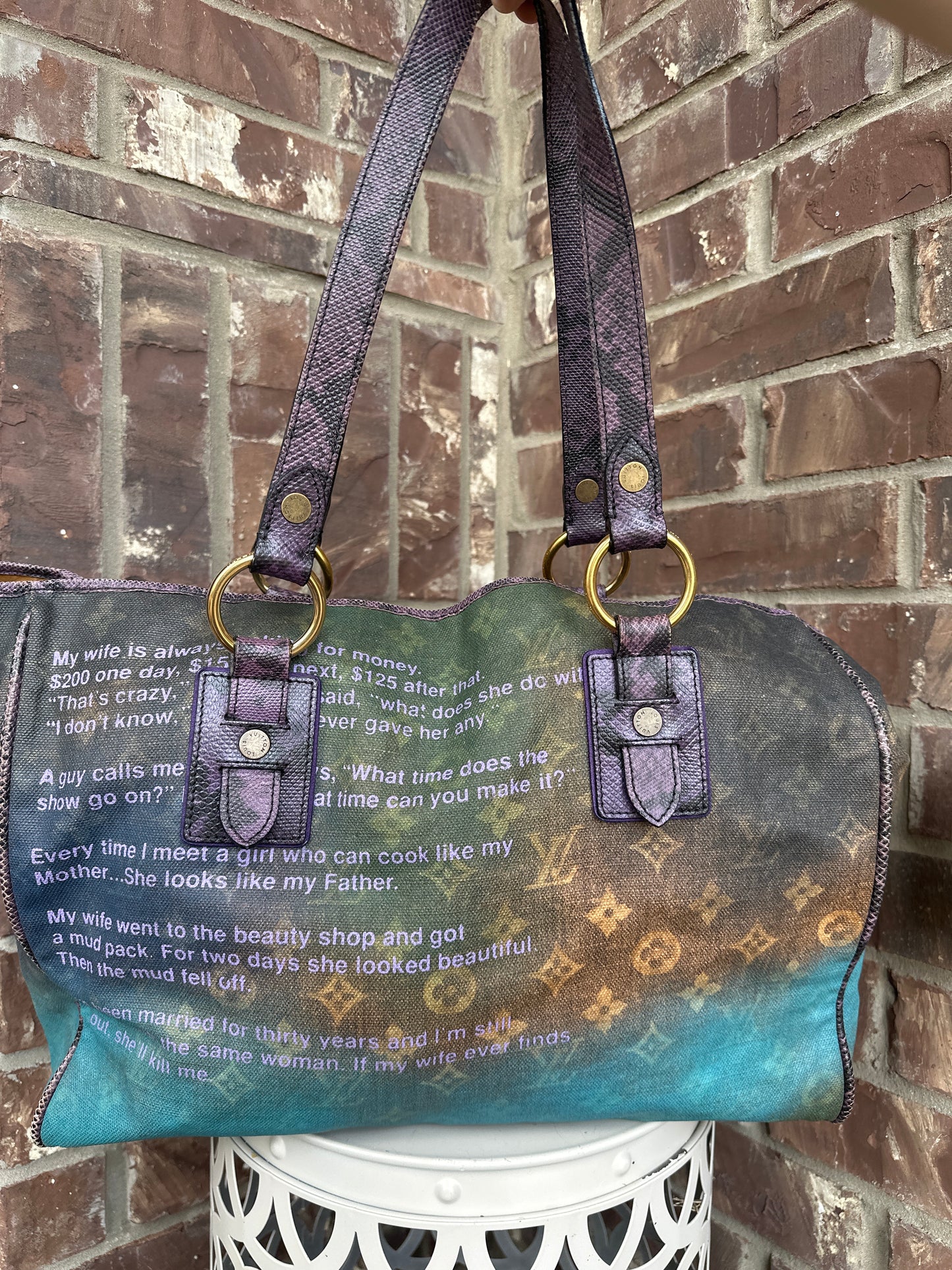 Louis Vuitton x Richard Prince Limited Edition Monogram Heartbreak Jokes Tote 67776