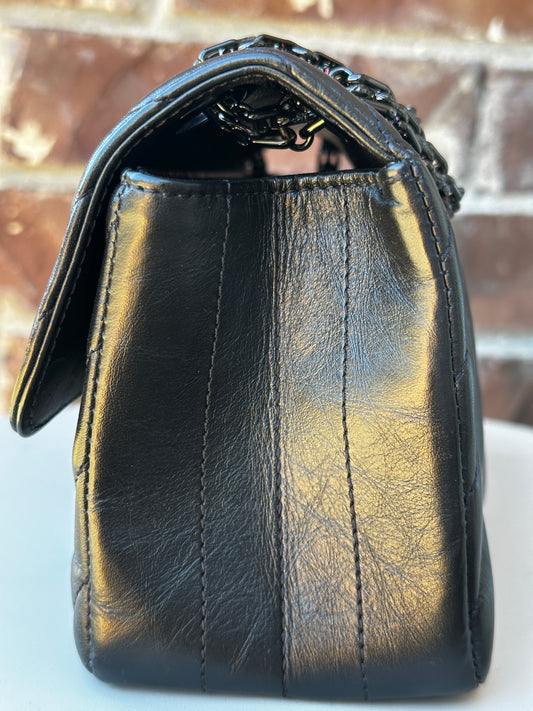 Chanel Reissue 2.55 So Black Chevron Aged Calfskin Mini 41134