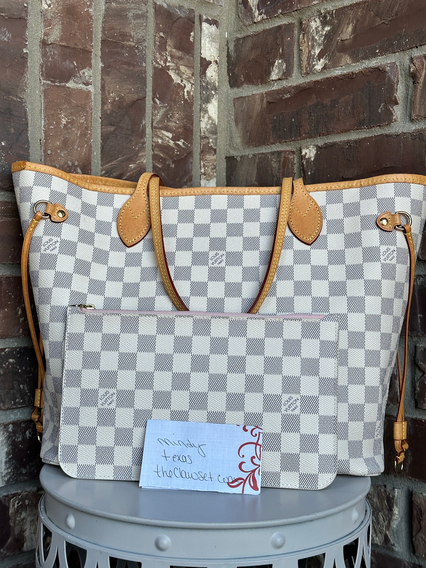 Louis Vuitton Neverfull NM Tote Damier Azur MM 60998