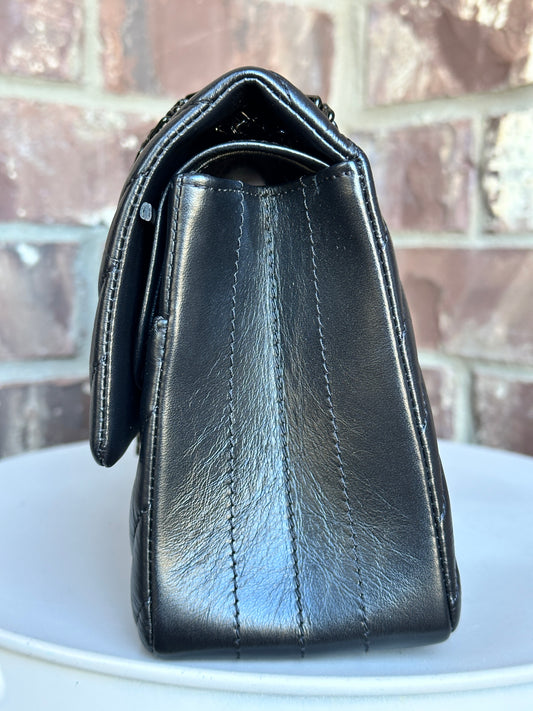 Chanel So Black Reissue 2.55 Chevron Aged Calfskin 225 49586