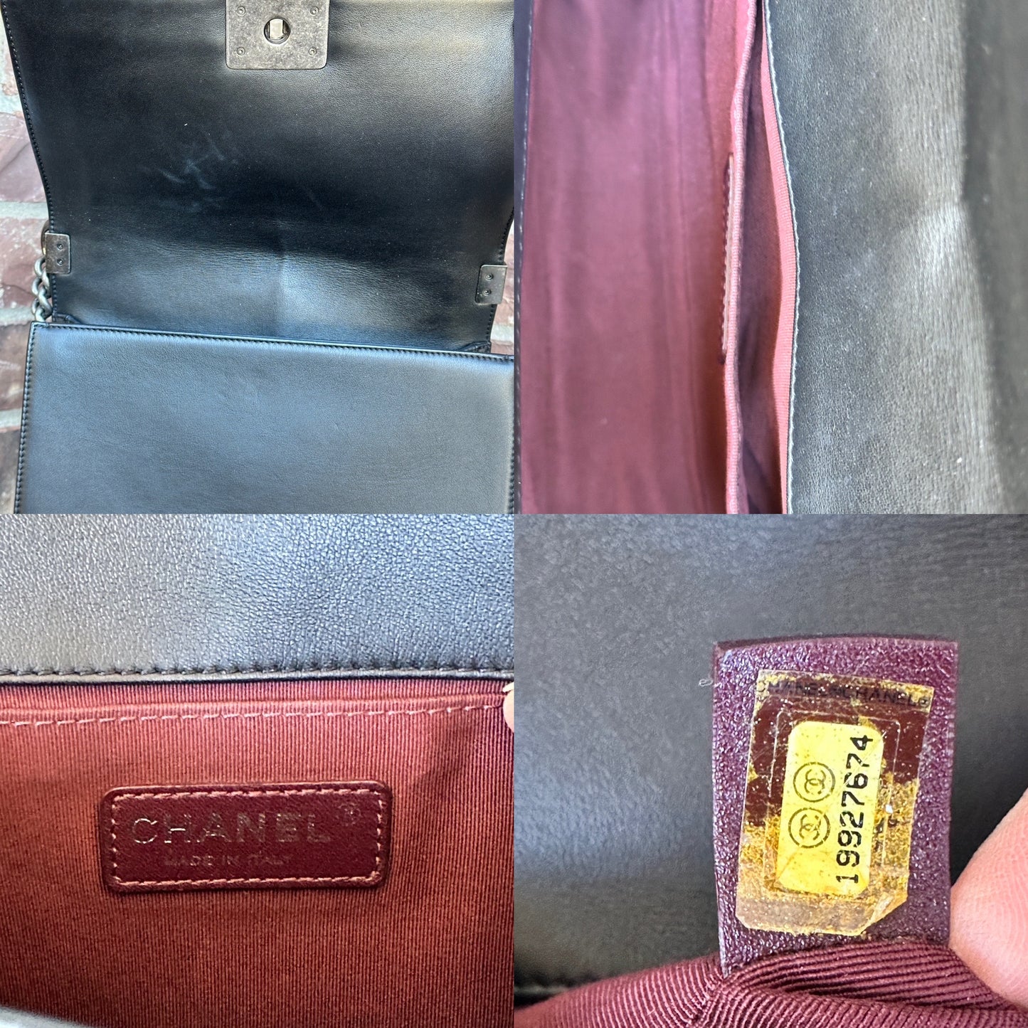 Chanel Boy Flap Bag Chevron Lambskin Old Medium 67004