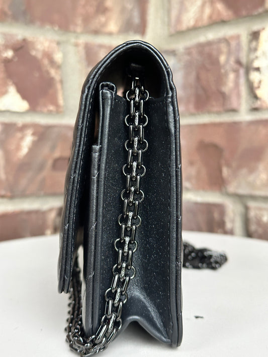 Chanel So Black Reissue 2.55 Wallet on Chain Chevron Sheepskin 45903