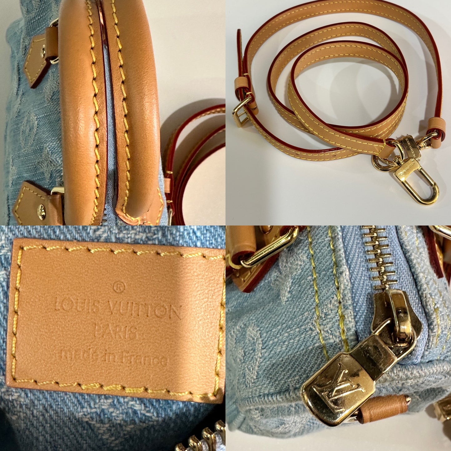 Louis Vuitton Speedy Bandouliere Denim Sky Nano 52269