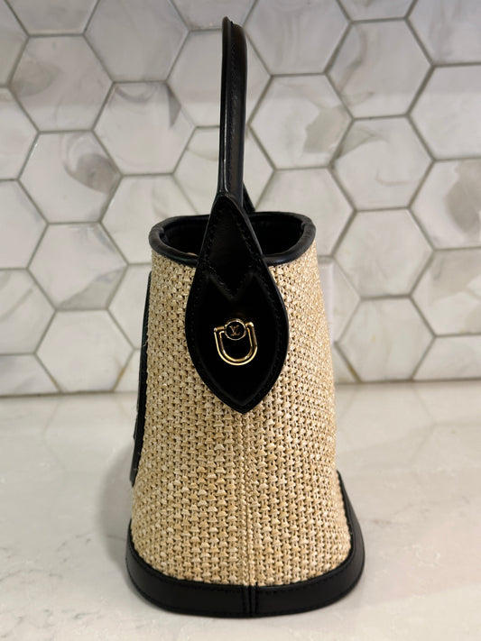 Louis Vuitton Petit Bucket NM Bag Raffia with Leather 64118