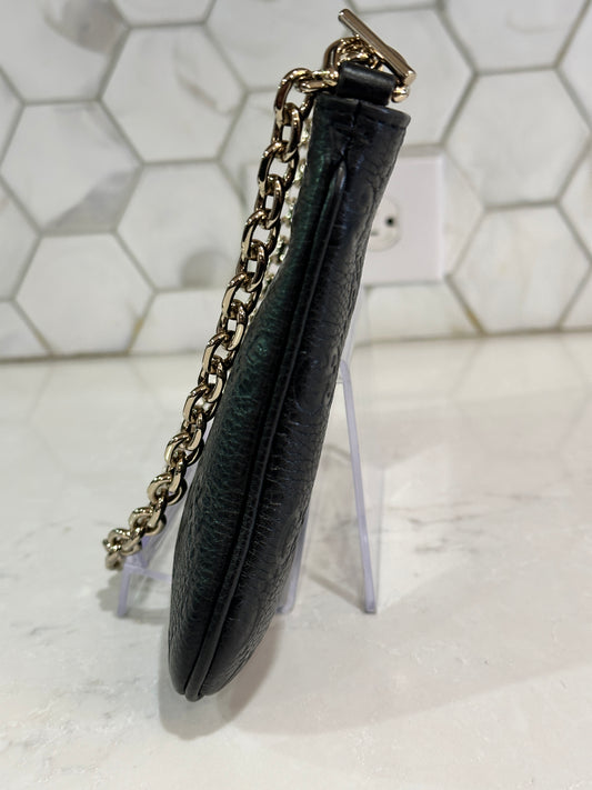 Gucci Emblem Chain Shoulder Bag Guccissima Leather Medium 61114