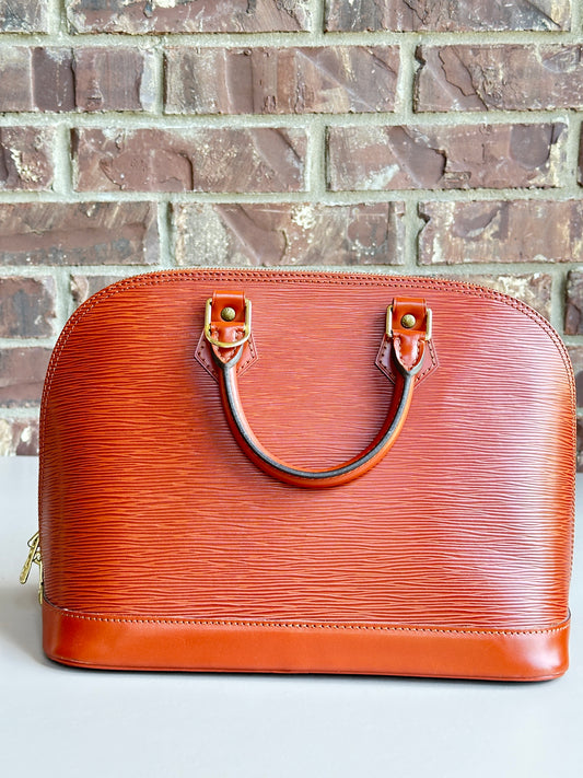 Louis Vuitton Vintage Alma Handbag Epi Leather PM Kenyan Fawn 87324