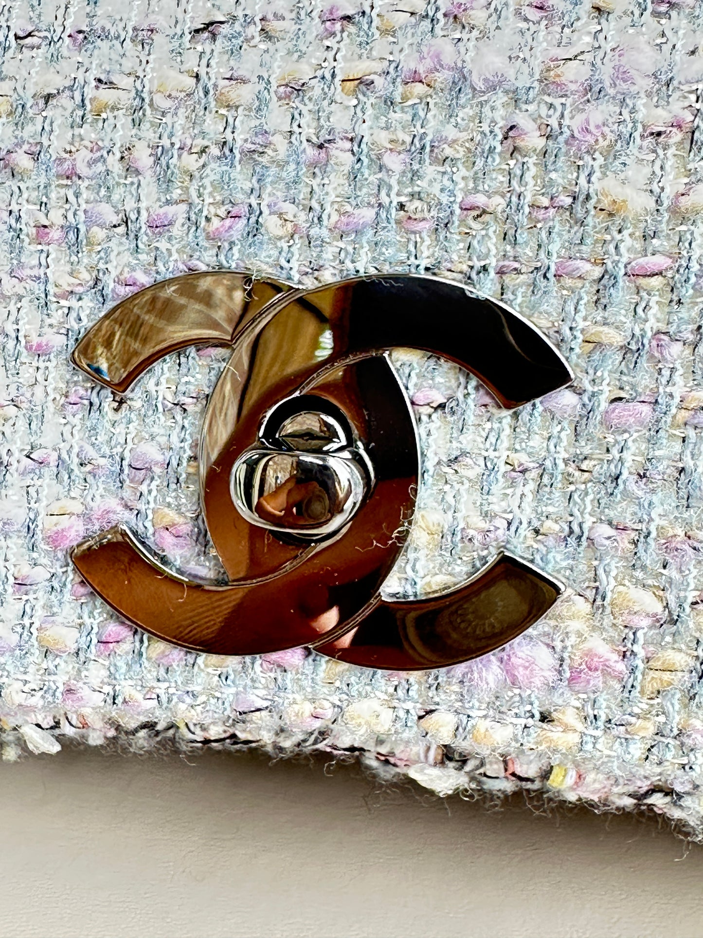 Chanel Fantasy Flap Bag Tweed Medium Multicolor 74534