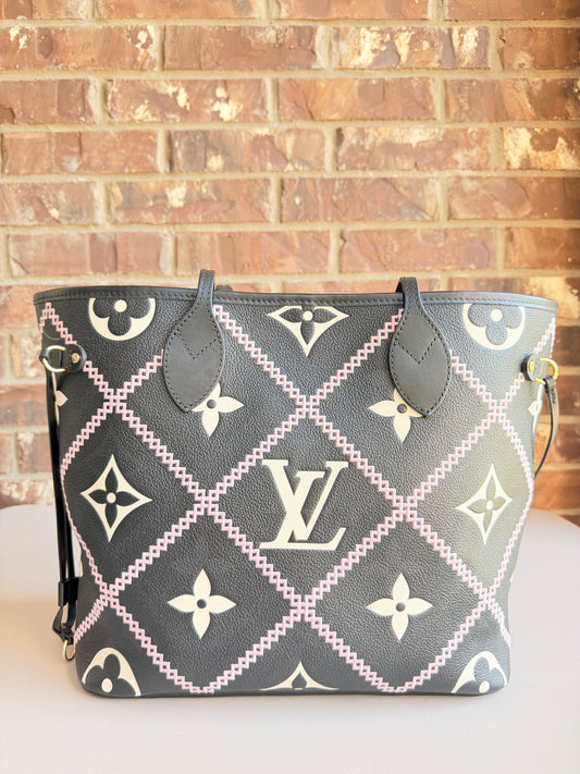 Louis Vuitton Neverfull MM Monogram Empreint Giant Broderies 54986