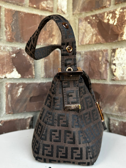 Fendi Flap Shoulder Bag Zucchino Canvas Small 23867